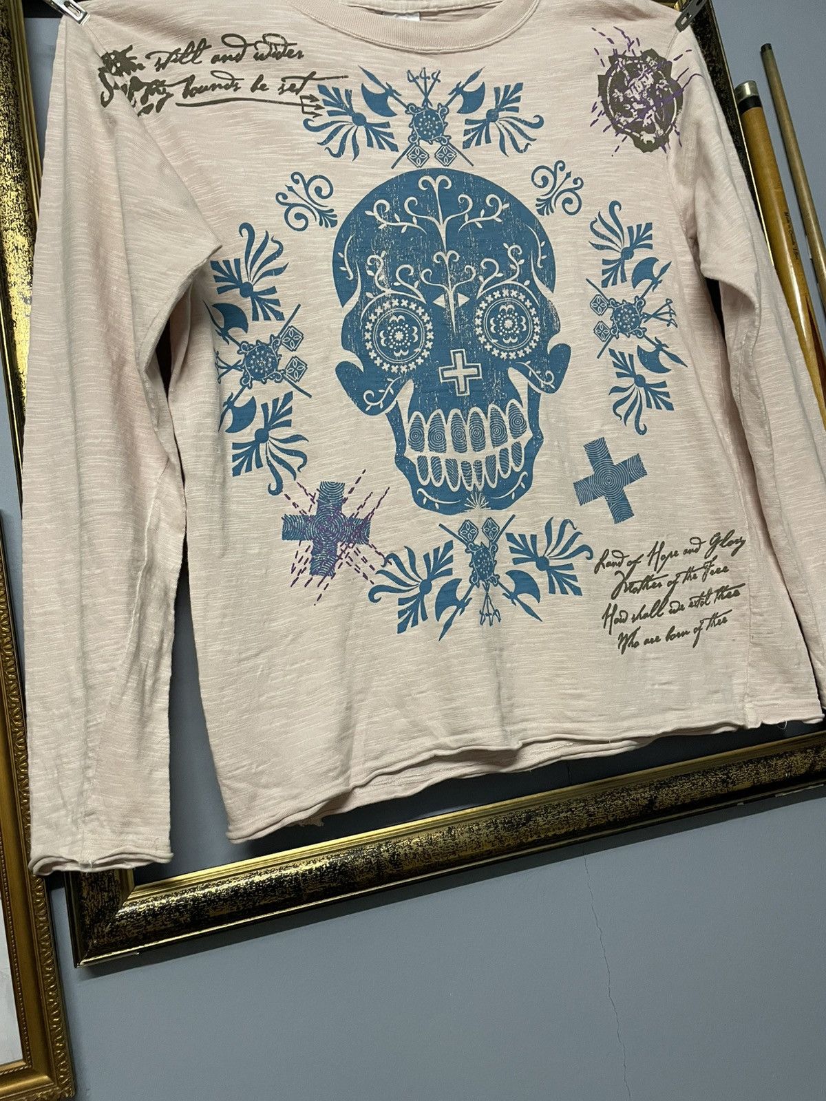 Japanese Brand Vintage 90s Japan Designer Streetwear Big Skull Poem Tshirt Size US M / EU 48-50 / 2 - 6 Thumbnail