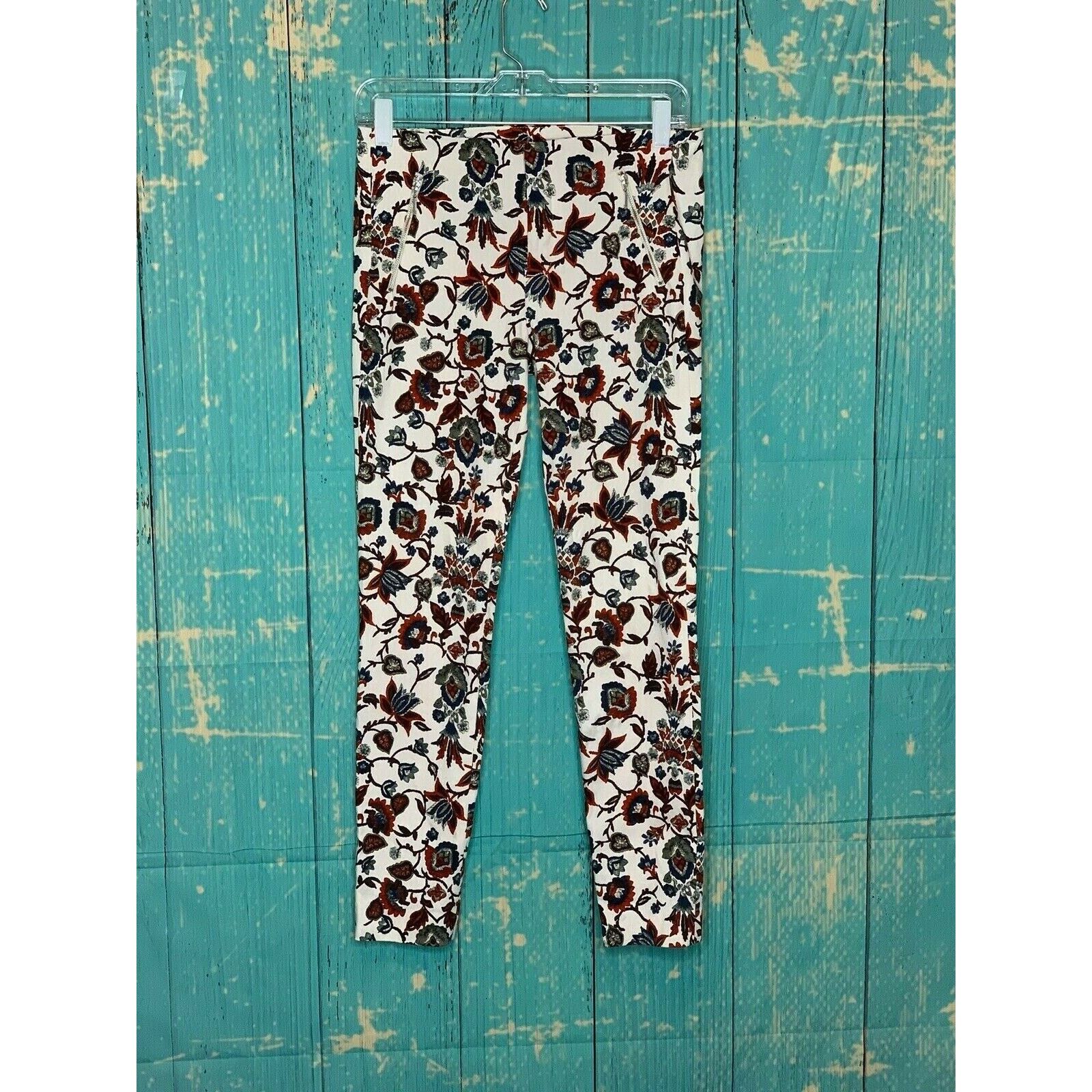 Zara Zara white red floral ankle jeggings pants size S Size 30" / US 8 / IT 44 - 7 Thumbnail