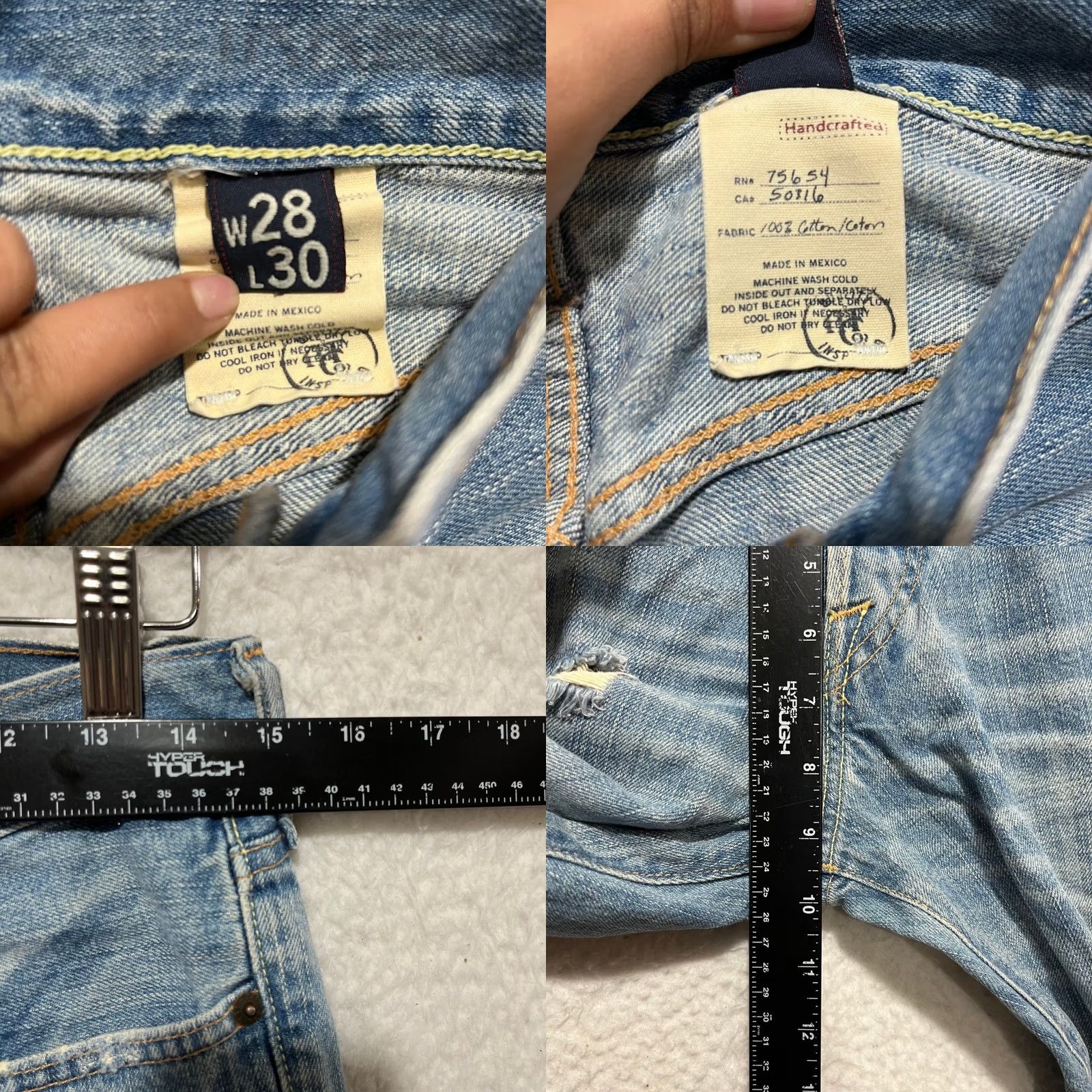 Abercrombie & Fitch Abercrombie & Fitch Mens Jeans Light Wash Distressed 5-Pocket Denim Button Closure Regular Fit Size 28 Blue Grunge Vintage: No Size US 28 / EU 44 - 8 Thumbnail