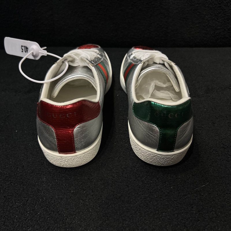 Gucci Gucci Silver Casual Sneakers with Heart Design - Size US 8.5 / EU 41-42 - 3 Thumbnail
