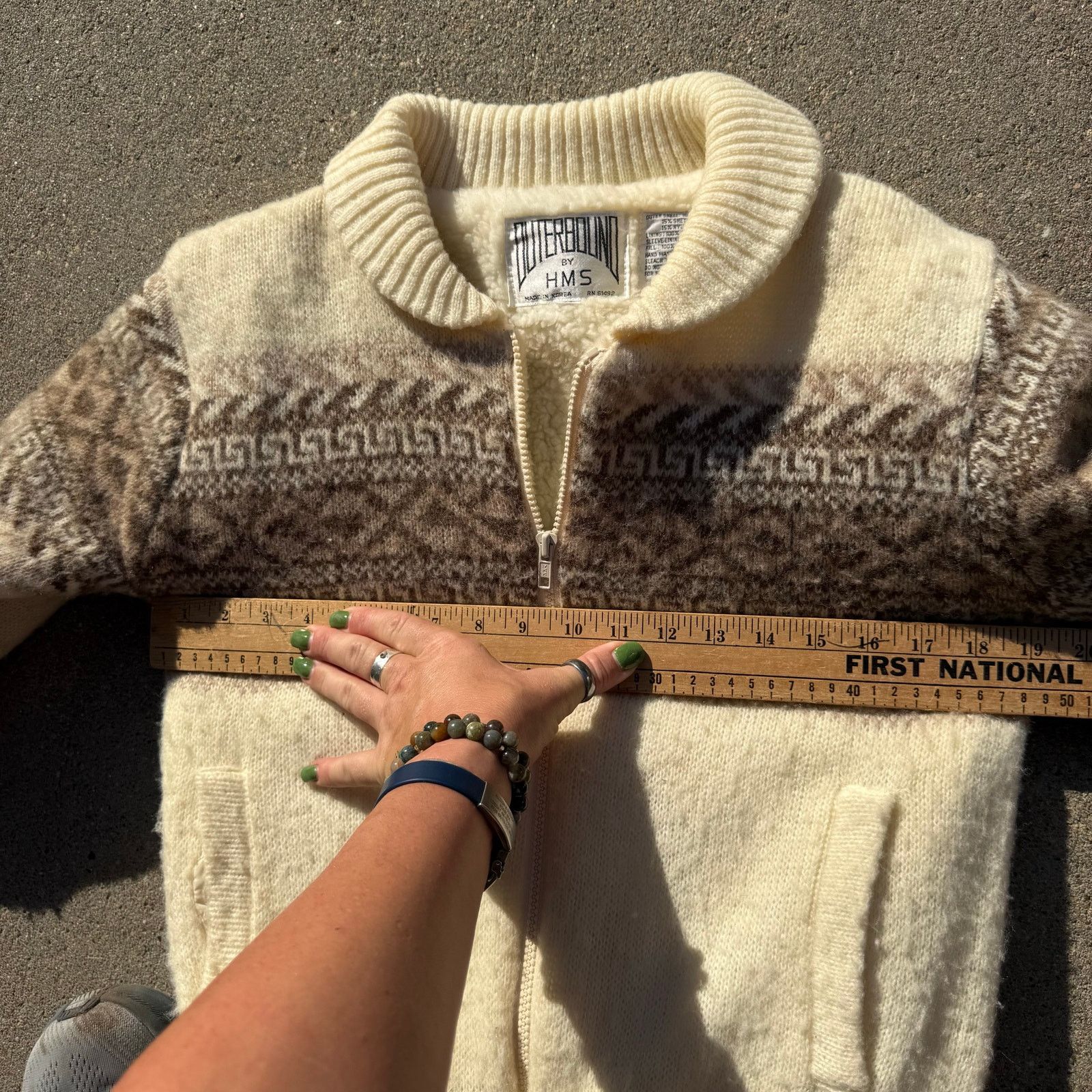 Vintage Vintage Jacket Boho Fair Isle Sheep Wool Zip Up Jacket MED Size M / US 6-8 / IT 42-44 - 8 Thumbnail