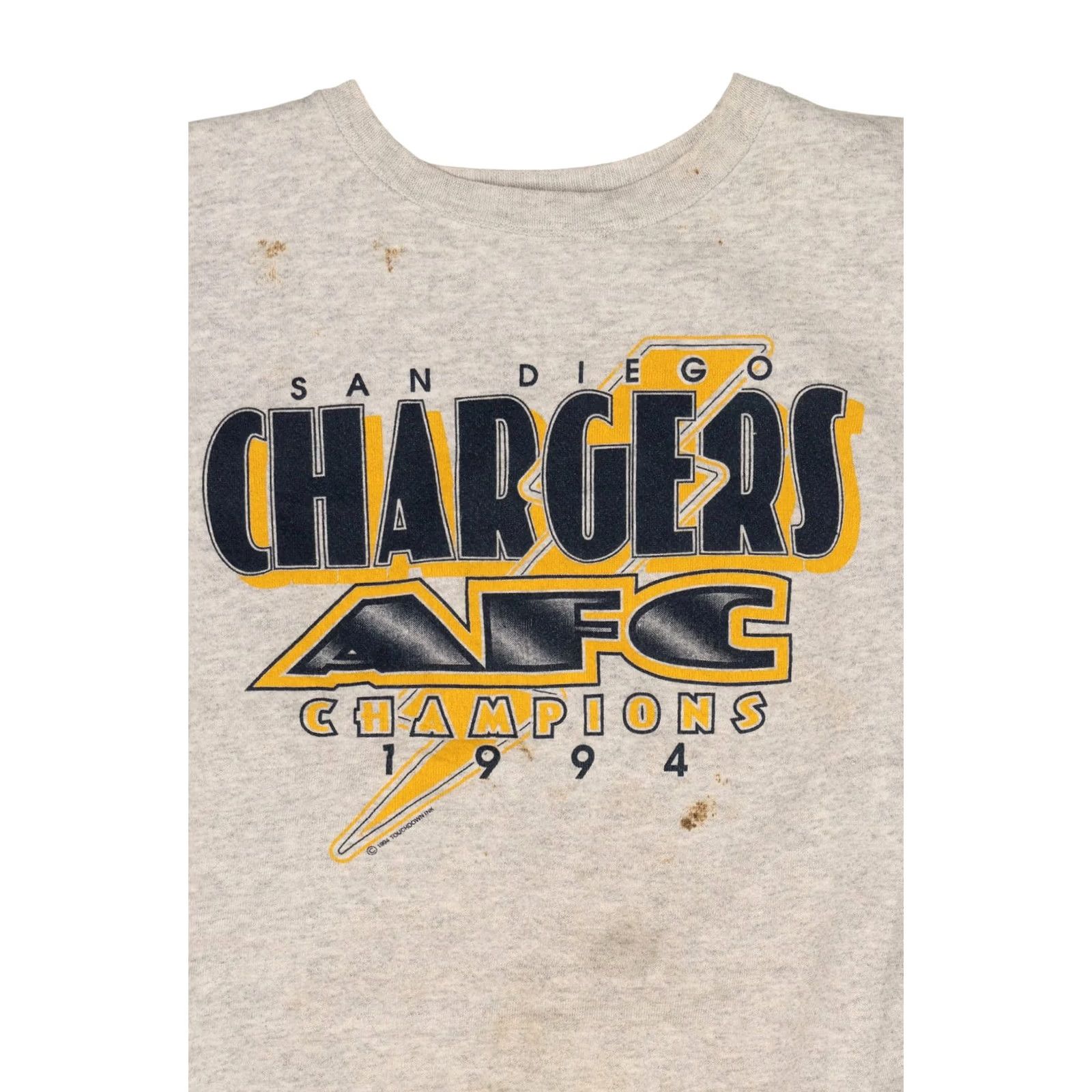 Hanes VINTAGE San Diego Chargers AFC Champions Sweatshirt 1990s Hanes XL Grey Mens Size US XL / EU 56 / 4 - 2 Thumbnail