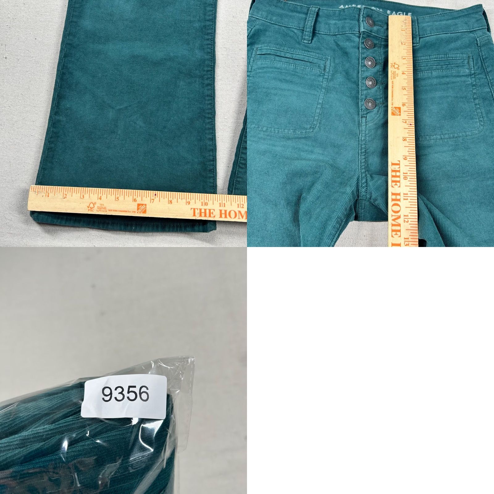 American Eagle Outfitters VINTAGE American Eagle Pants Womens 8 High Rise Flare Corduroy Green Bell Bottom Shirt/ Pants/ Chino? Size 30" / US 8 / IT 44 - 8 Thumbnail