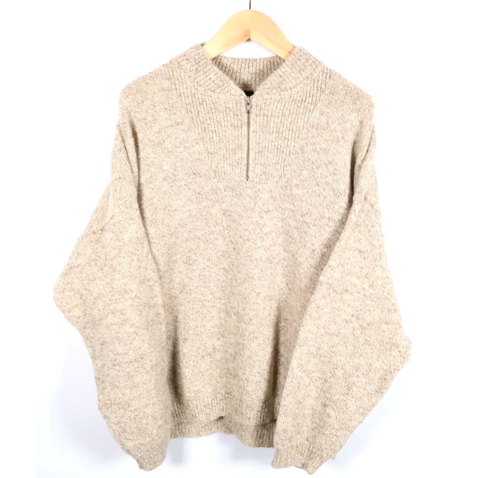 Vintage VINTAGE Gander Mountain Wool Sweater Pullover 1/4 Zip Big & Tall 2X Beige Men's Knit USA Made 90s Preppy Heavyweight Size US XXL / EU 58 / 5 - 2 Thumbnail
