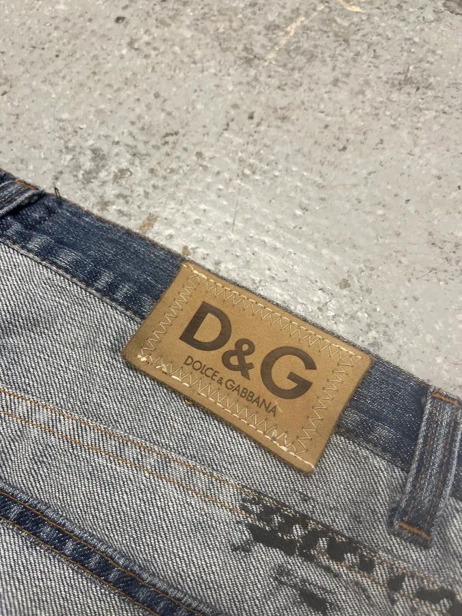 Dolce & Gabbana SS2002 Dolce & Gabbana Reversed Painted Effect Denim Jeans Size US 32 / EU 48 - 11 Thumbnail