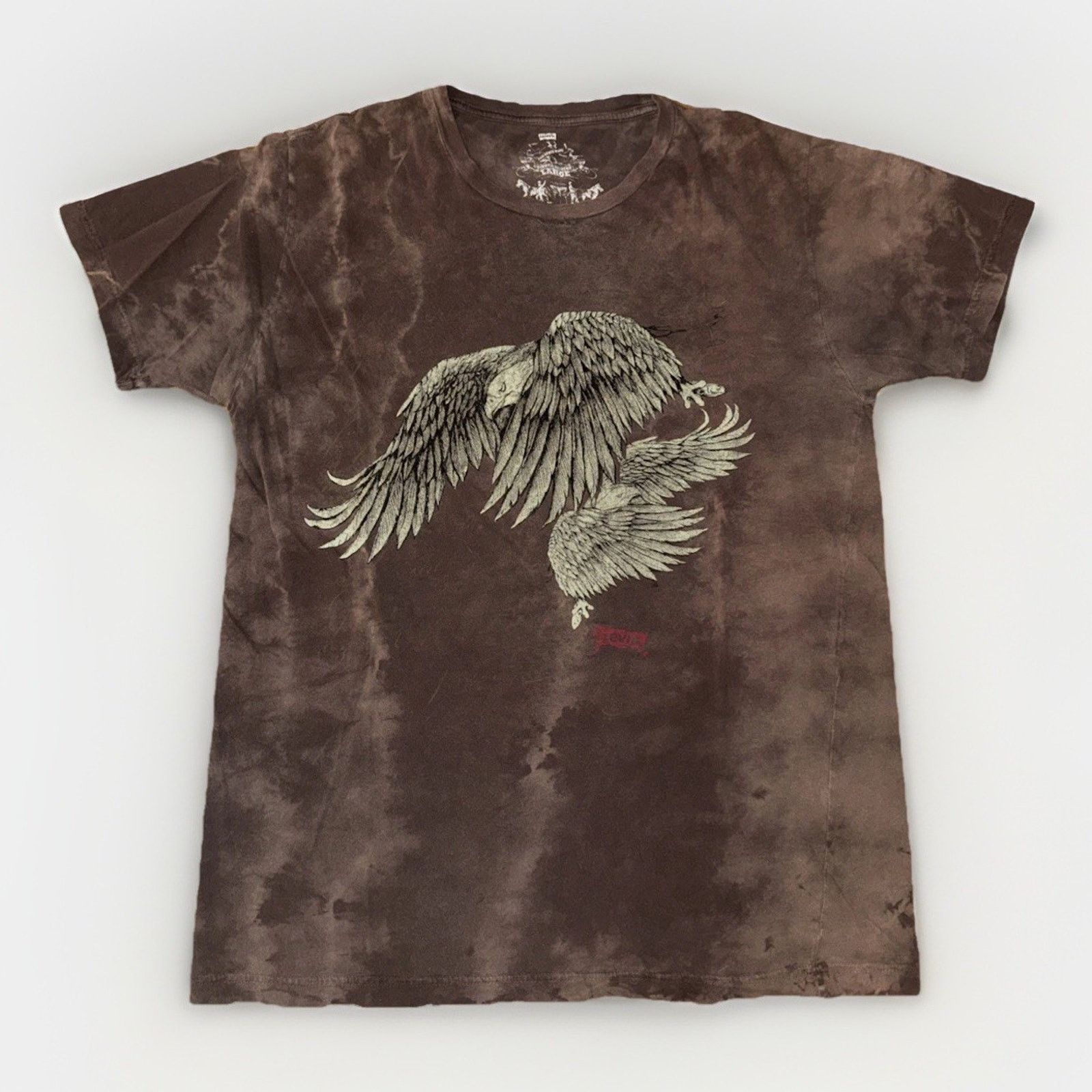 Levi's L Brown Eagle Tie Dye T-shirt Graphic Grunge 20x27