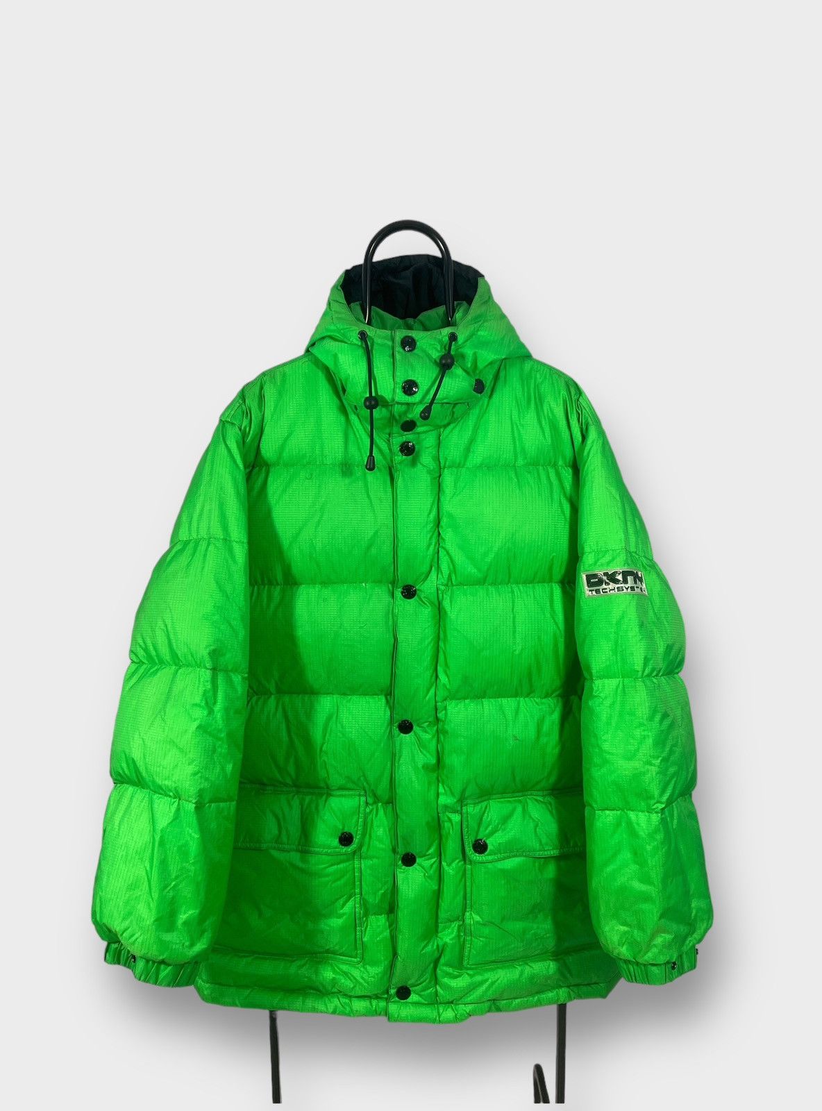image of Men’S Dkny Reflective Puffer Jacket Down Jacket Coat Warm in Neon Green, Men's (Size Large)