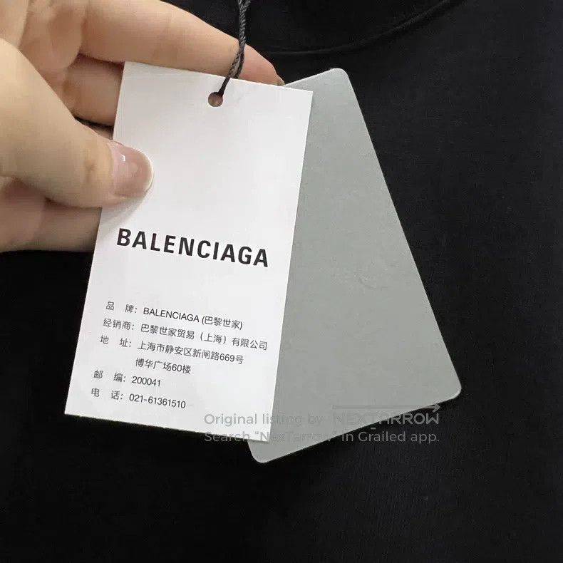 Balenciaga Balenciaga Black Logo Tag Short Sleeve Size US L / EU 52-54 / 3 - 3 Thumbnail
