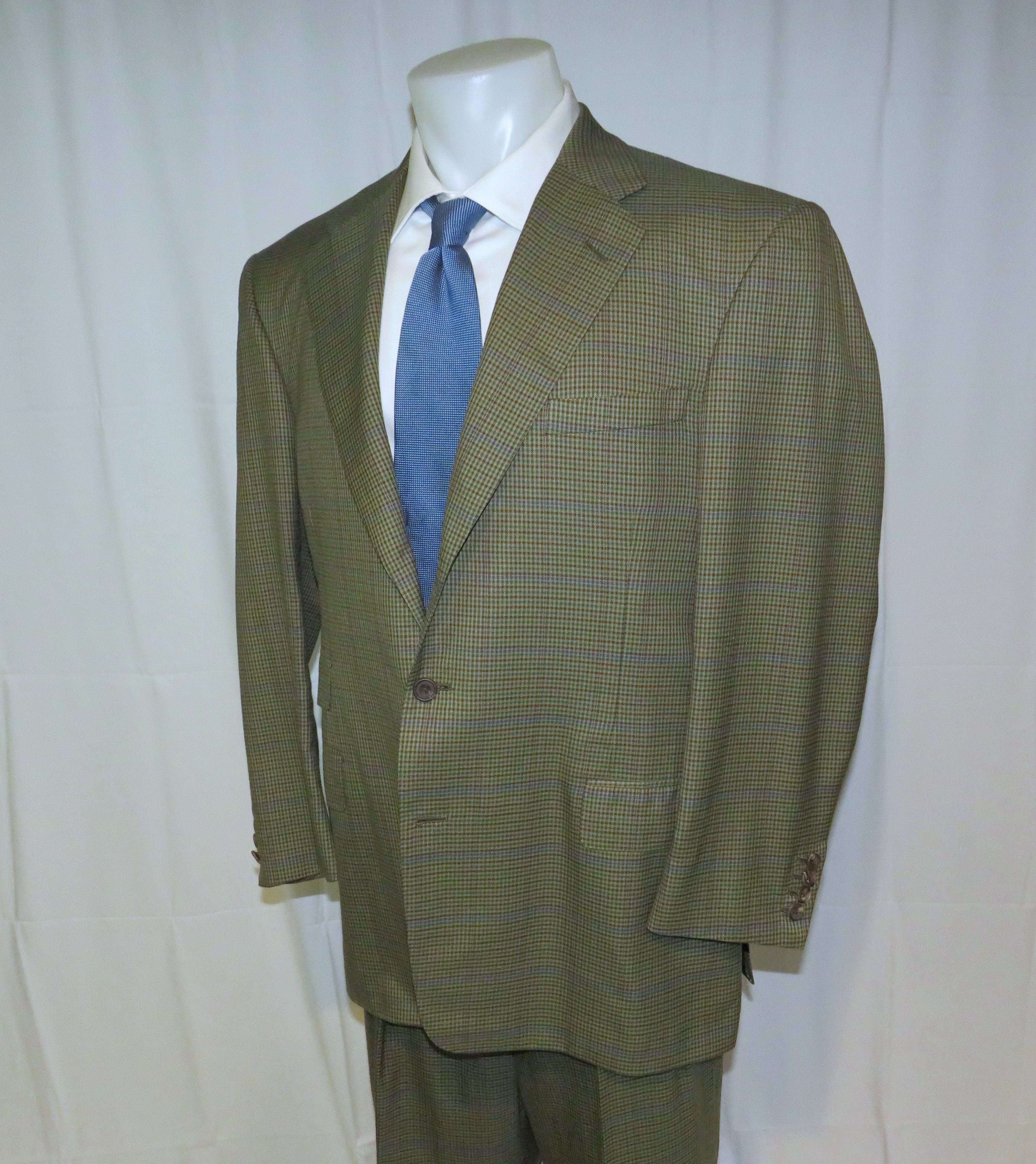Bergdorf Goodman × Domenico Spano Bespoke Belted Guncheck Three Roll Two Hunting Suit 42R Size 42R - 9 Thumbnail