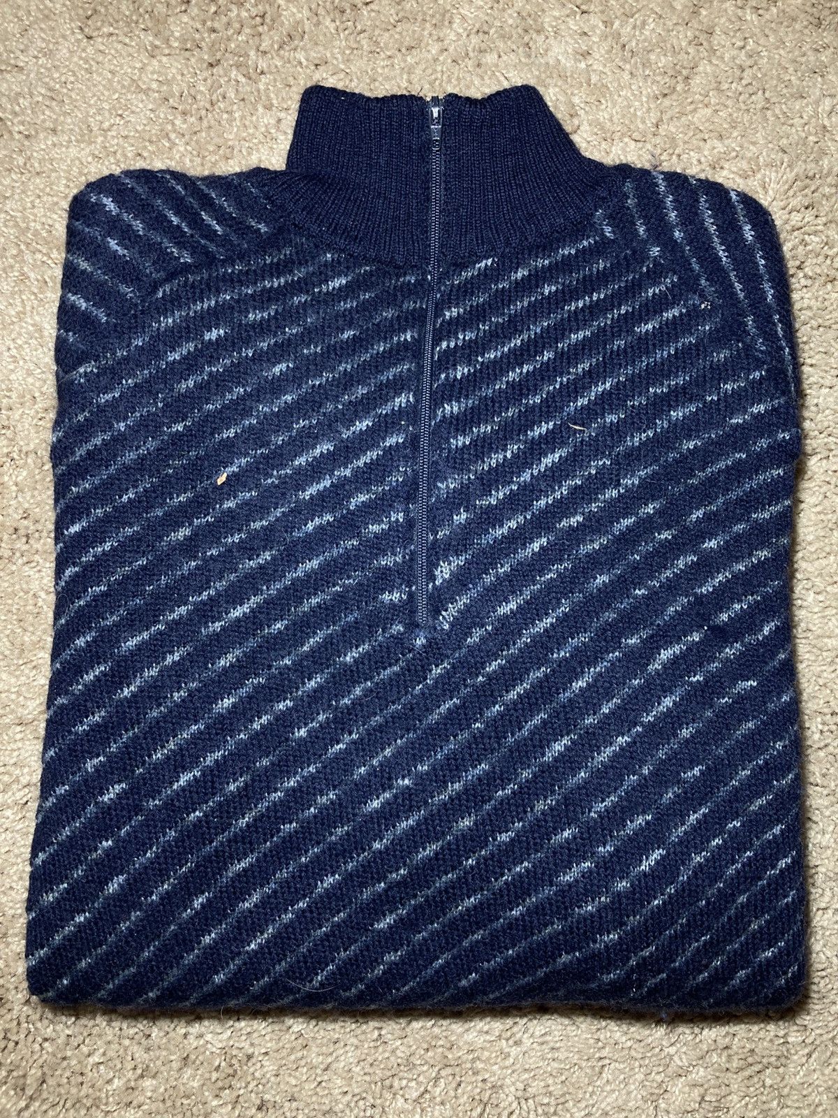 Lad Musician AW99 Lad Musician Striped Quarter Zip Diagonal 1999 90s Size US S / EU 44-46 / 1 - 1 Thumbnail