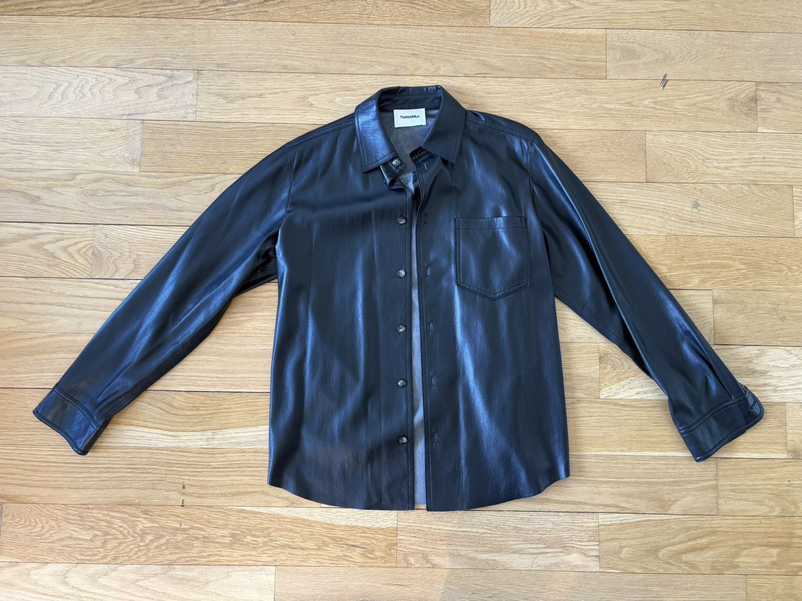 Nanushka Faux Leather Shirt Sz M Size US M / EU 48-50 / 2 - 1 Thumbnail