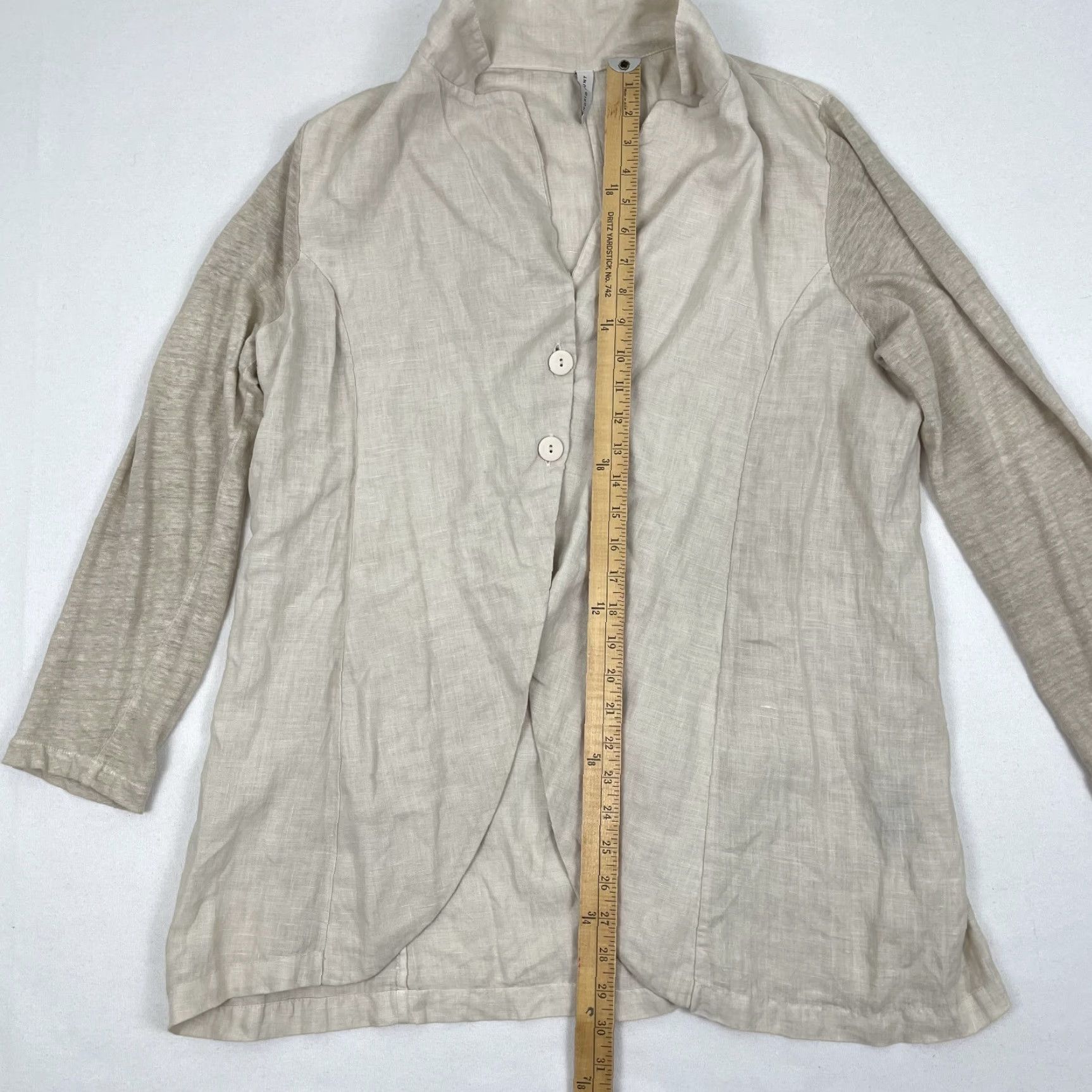 Vintage Ingrid Munt Blouse Womens Large Brown 100% Linen Layering Lagenlook Sustainable Size L / US 10 / IT 46 - 3 Thumbnail