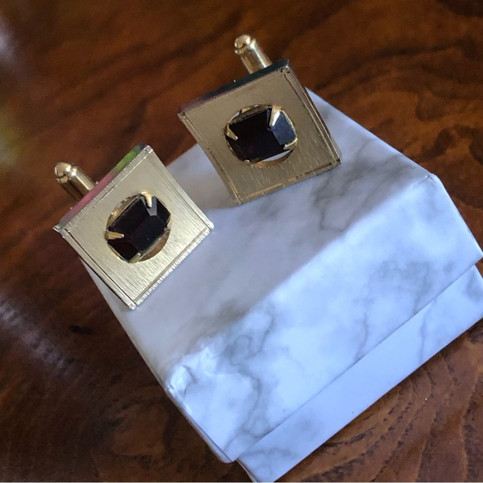 Vintage Vintage Dante emerald cut pyrope garnet cuff links Size ONE SIZE - 4 Thumbnail