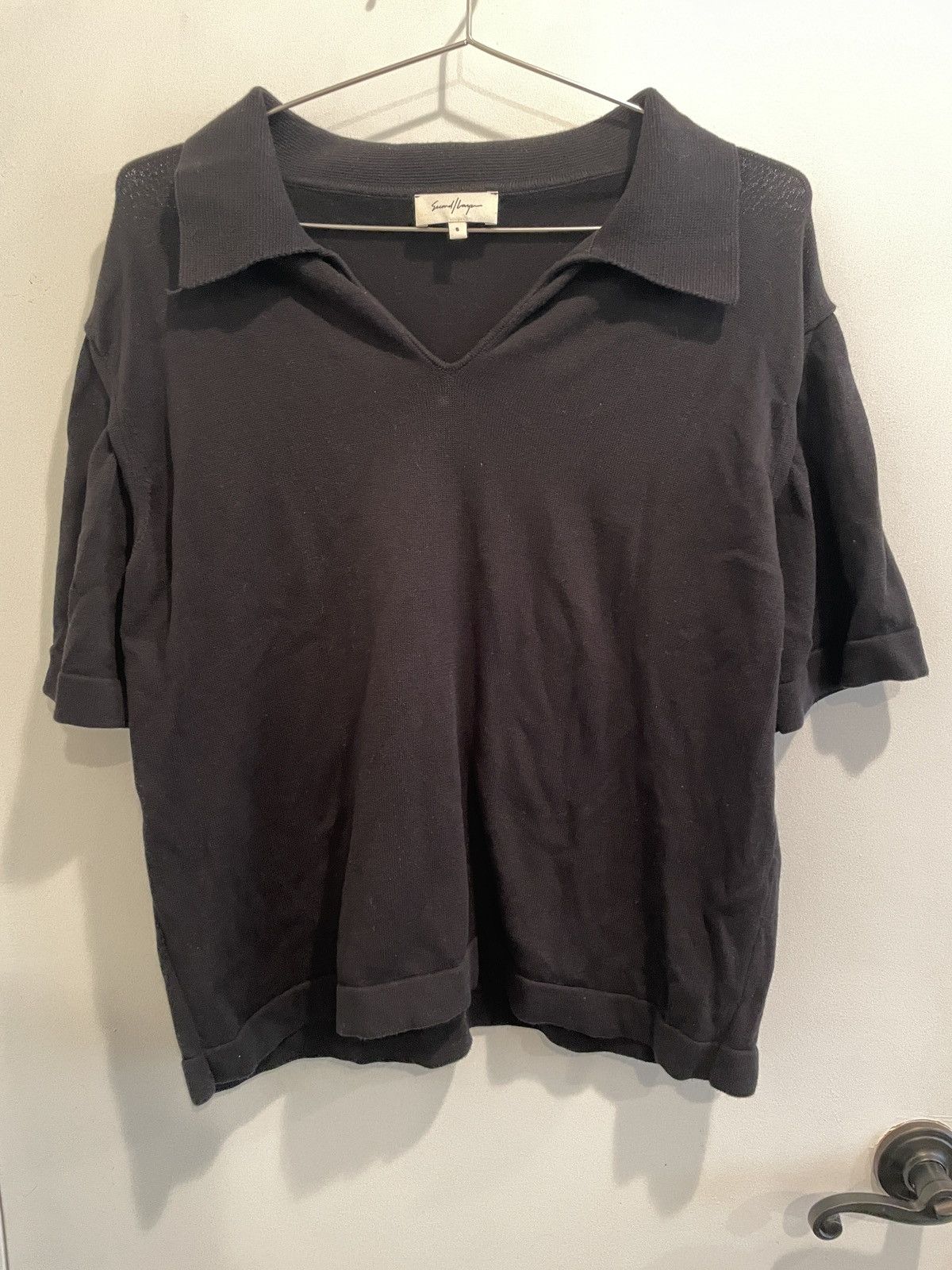 Second/Layer SECOND LAYER KNIT POLO SIZE SMALL - BLACK | Grailed 