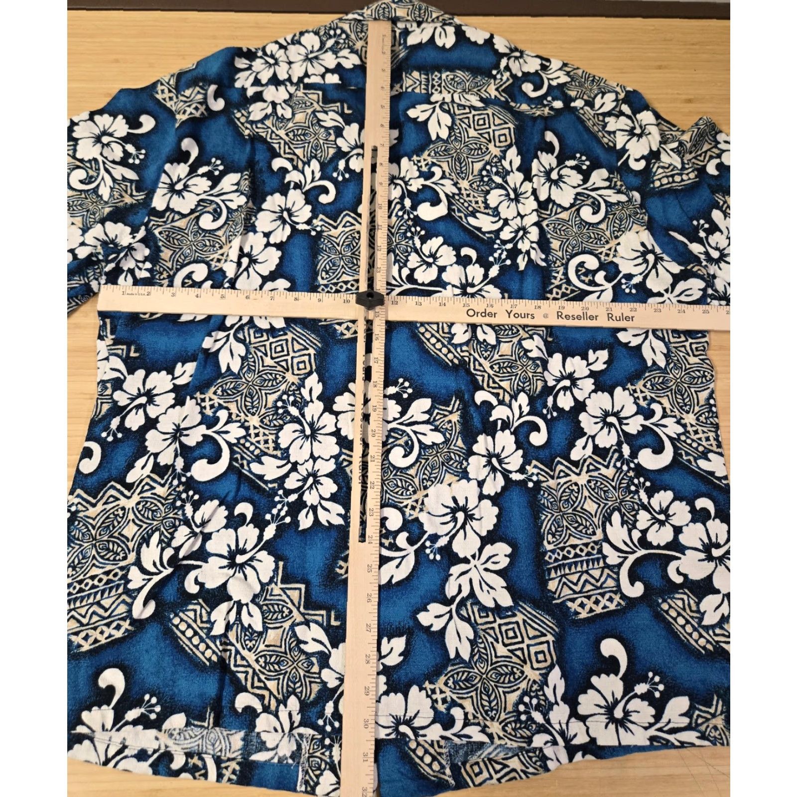 Vintage KY's International Fashion Shirt Mens 3XL Hawaiian Aloha Made in Hawaii USA Blue Floral Button-Up Short Sleeve Collared Cotton Beach Tropical Size US XXL / EU 58 / 5 - 8 Thumbnail