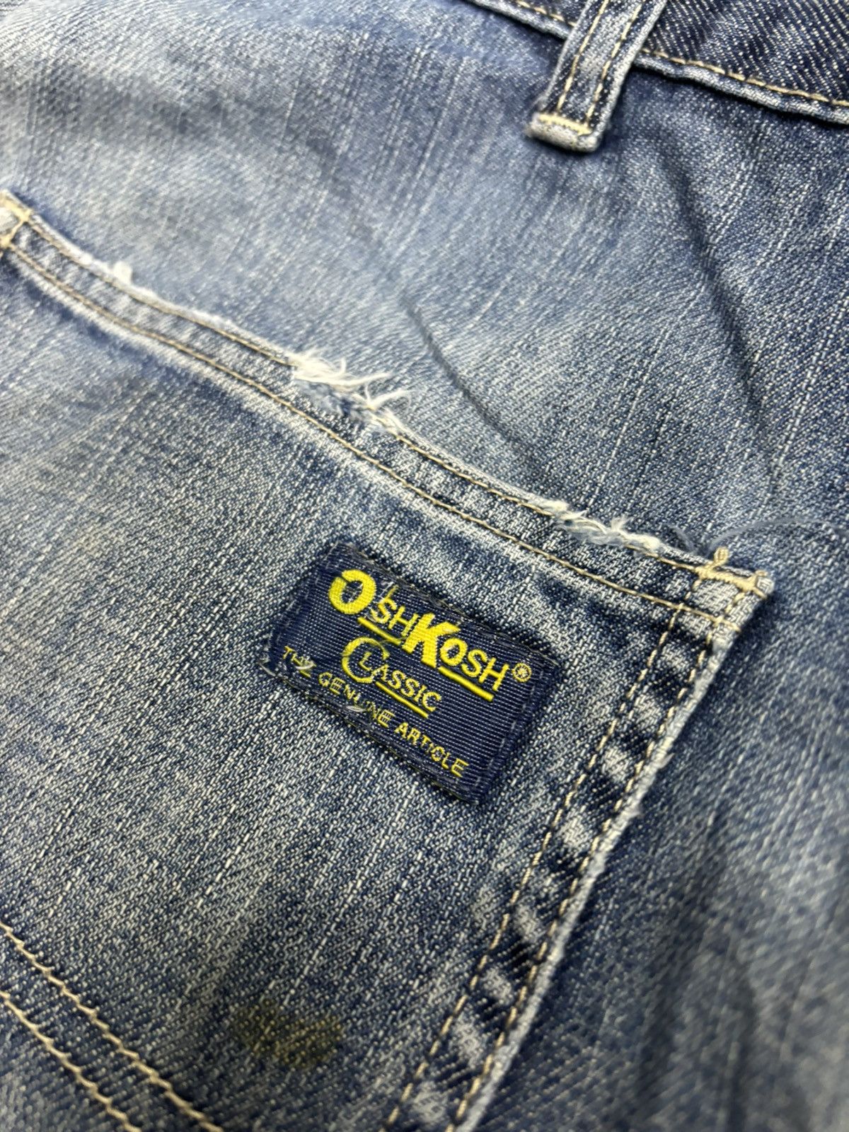 Japanese Brand 🔥OSHKOSH BAGGY THRASHED DISTRESS CARPENTER JEANS Size US 38 / EU 54 - 7 Thumbnail