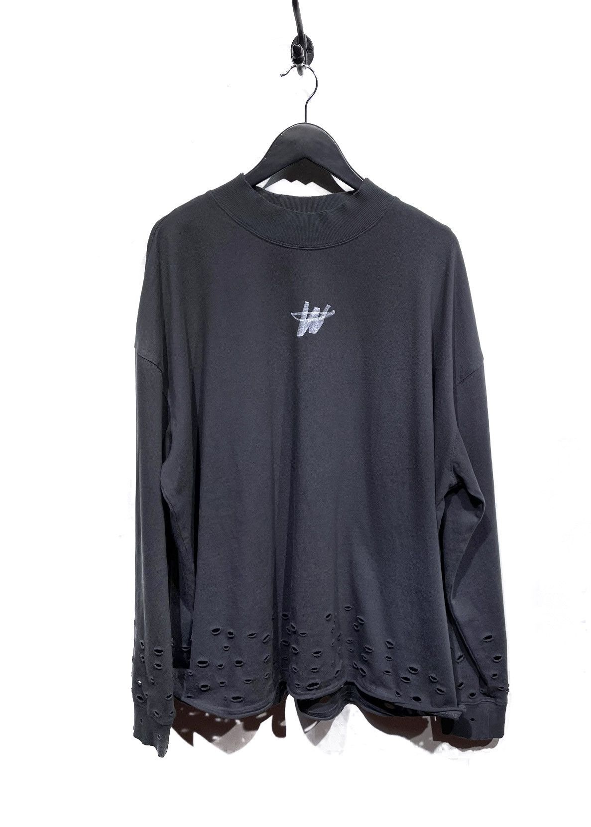 WE11DONE We11done Grey Green Destroyed Sweatshirt Size US M / EU 48-50 / 2 - 1 Thumbnail