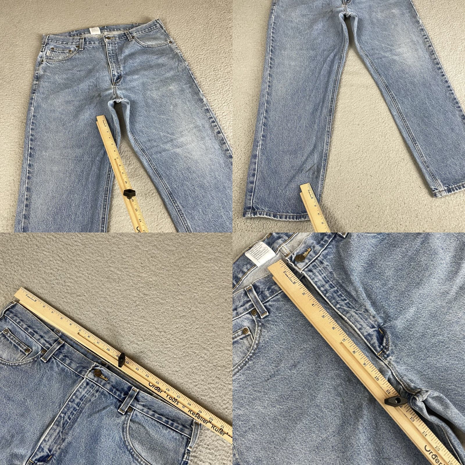 Carhartt Carhartt Jeans Mens 38x30 Blue Denim Relaxed Fit Workwear Chore Barn Light Wash Denim Jeans Size US 38 / EU 54 - 9 Thumbnail
