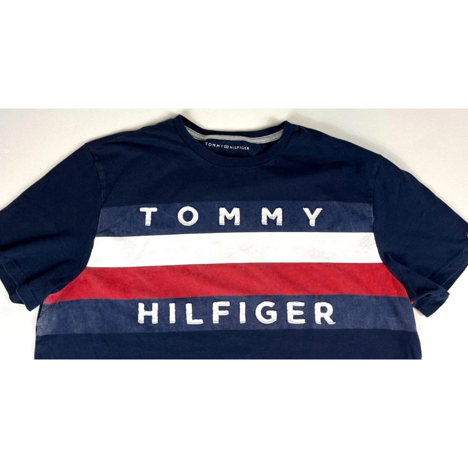 Tommy Hilfiger Tommy Hilfiger T-Shirt Men’s Crew Neck Short Sleeve Navy 100% Cotton Sz L Size US L / EU 52-54 / 3 - 3 Thumbnail