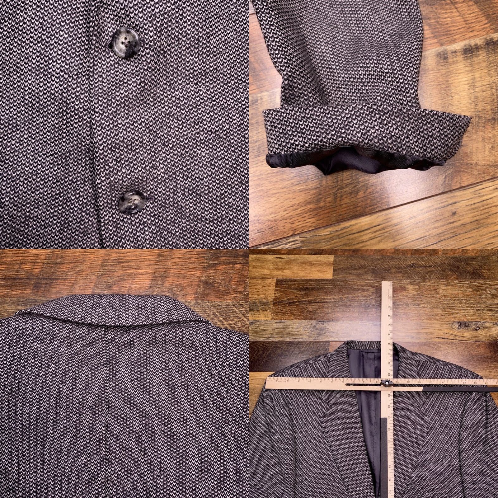 Vintage Hickey Freeman Blazer 42R Gray Wool Boardroom Sport Coat Jacket Size 42R - 8 Thumbnail