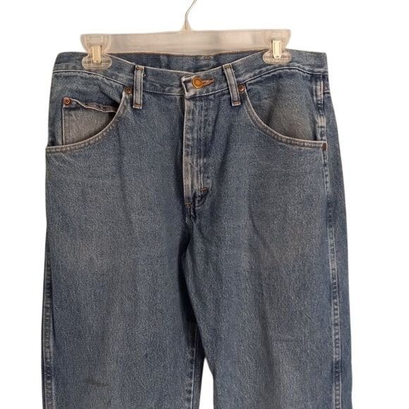 Wrangler Wrangler Size 33x32 Jeans Mens Regular Fit Blue Denim 100% C Size US 33 - 2 Thumbnail