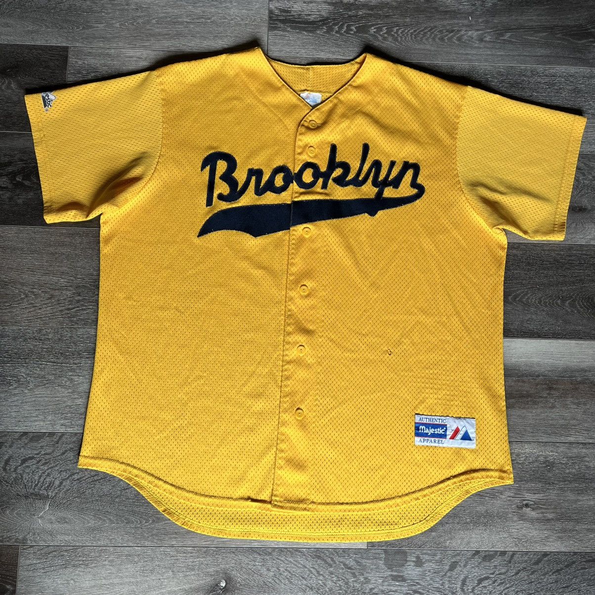 Majestic × Vintage Vintage 90s Brooklyn Majestic Stitched Mesh Baseball Jersey Size US XL / EU 56 / 4 - 1 Thumbnail