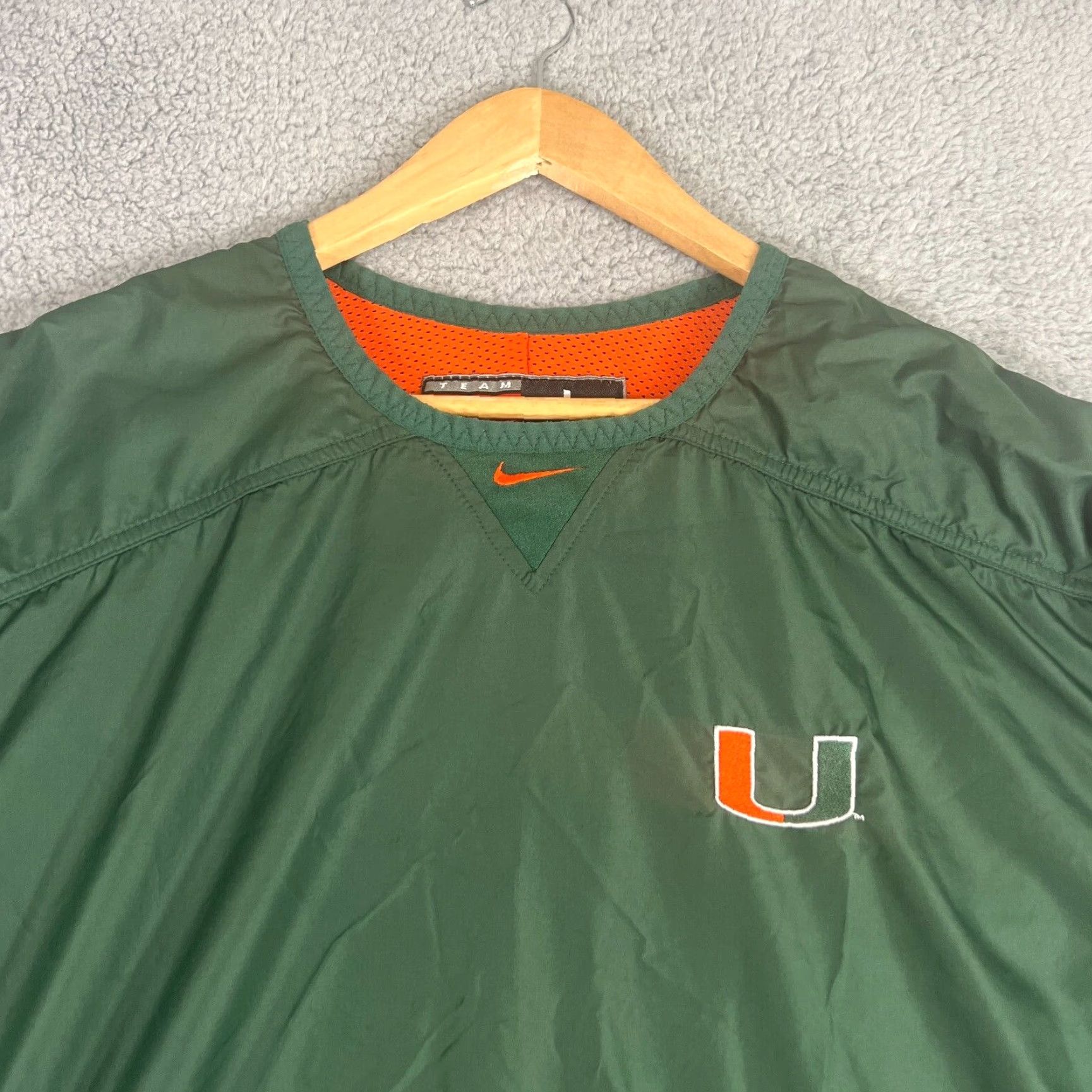 Nike Vintage 90's Nike Miami Hurricane's Men L Pullover Windbreaker Green Size US L / EU 52-54 / 3 - 2 Thumbnail