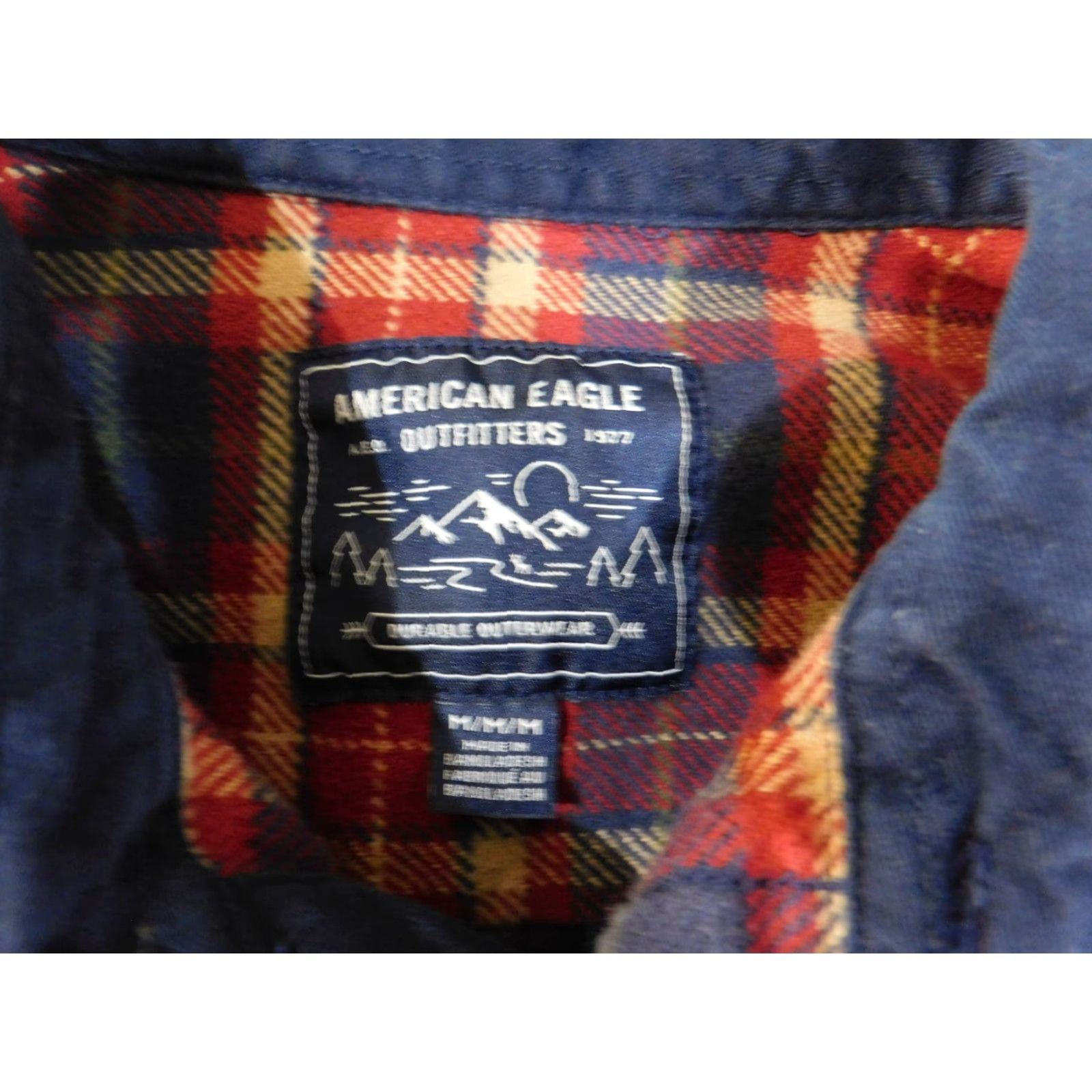 American Eagle Outfitters mens american eagle flannel shirt M red plaid long sleeve button-down collar up outdoor outdoor all seasons mens regular fit cotton heavy plaid Size US M / EU 48-50 / 2 - 6 Thumbnail