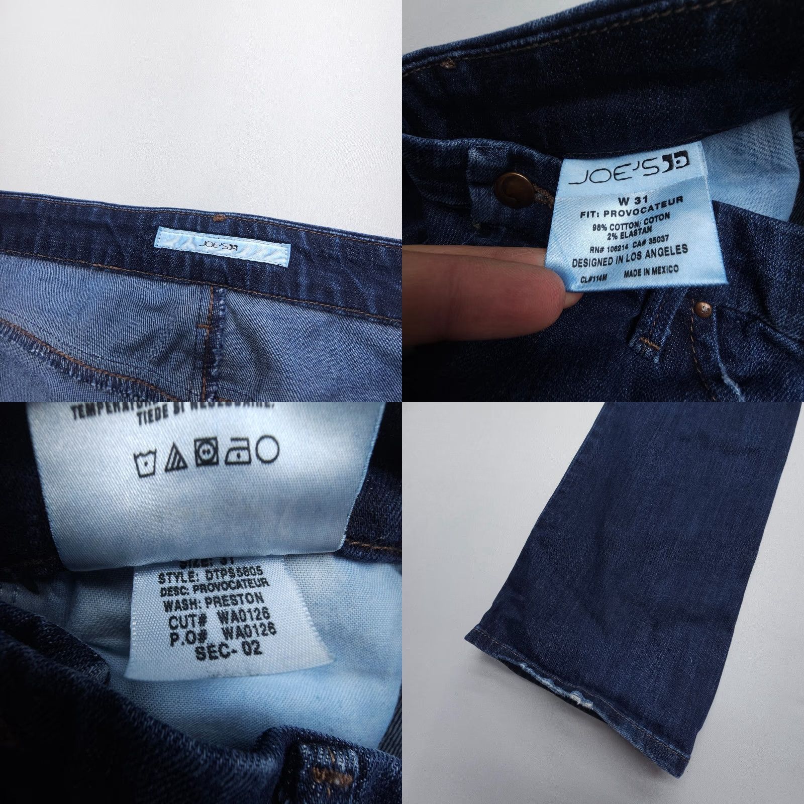 Vintage Joe's Provocateur Jeans Bootcut Low Rise Size 31 Dark Wash Denim Y2K 2000s Boho Size 24" / US 00 / IT 34 - 8 Thumbnail