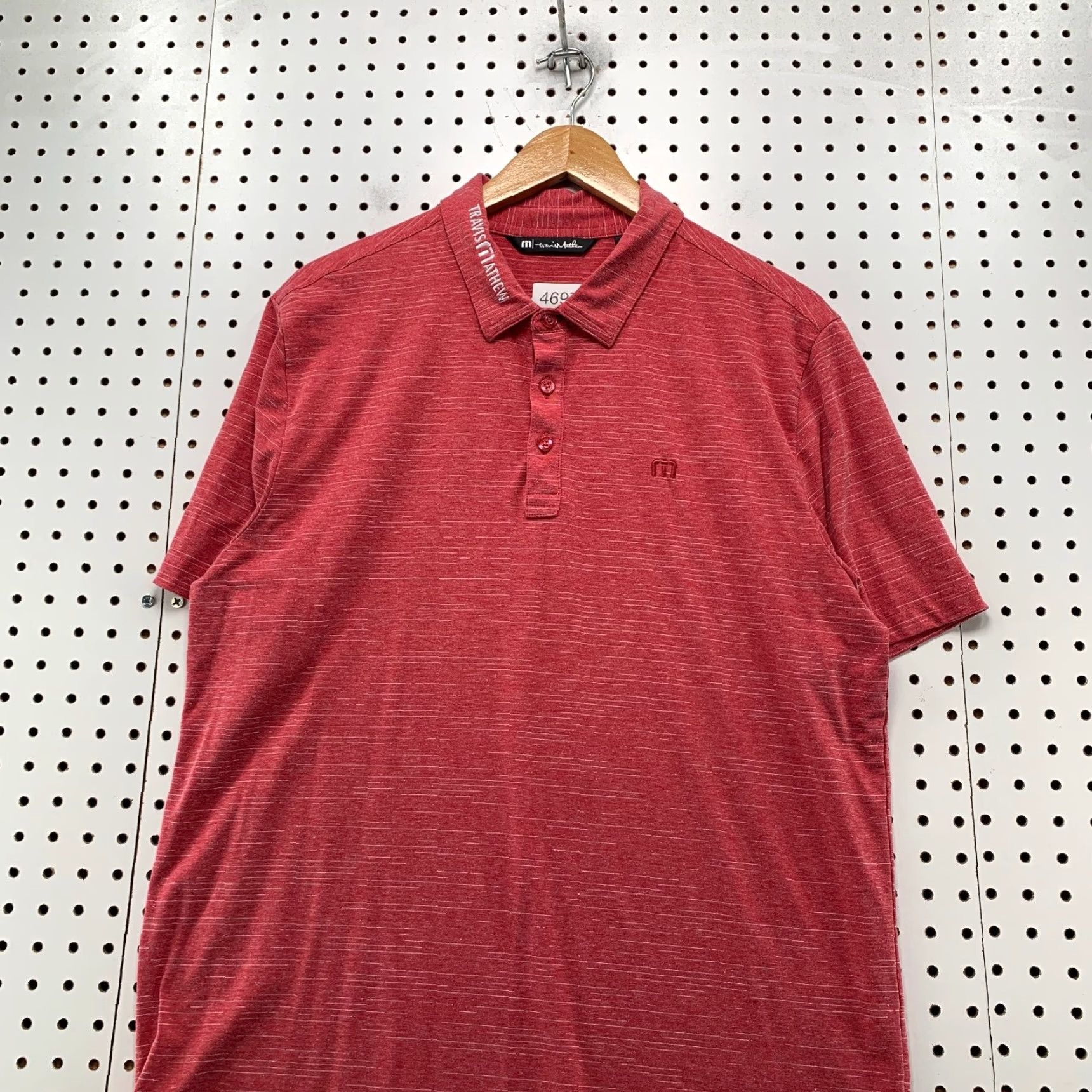 TravisMathew Travis Mathew Tour Polo Shirt Mens Large Red Embroidered Collar Short Sleeve Shirt Size US L / EU 52-54 / 3 - 4 Thumbnail