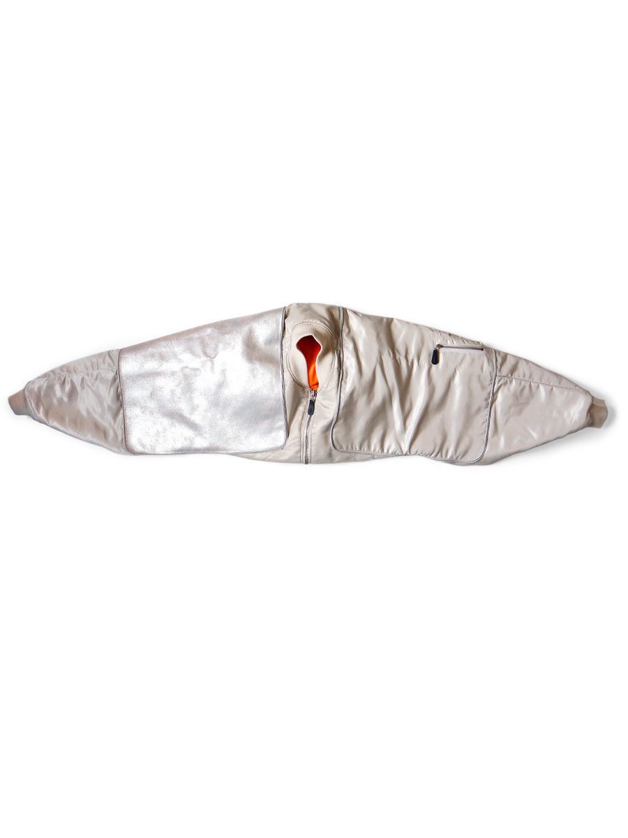 Kapital Kapital MA-1 Nylon x Cracked Leather Sham Bomber Jacket Size US XL / EU 56 / 4 - 5 Thumbnail