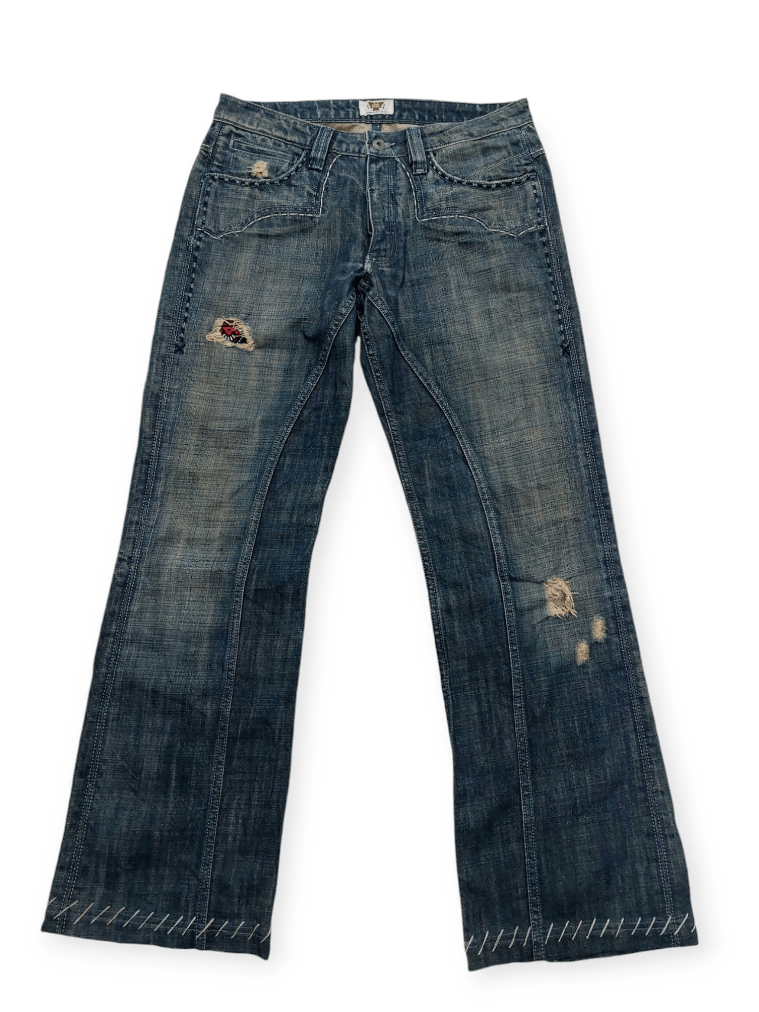 Antik Denim × If Six Was Nine Flared💥 Vintage Antik Denim Embroidered Denim Jeans Size US 31 - 3 Thumbnail