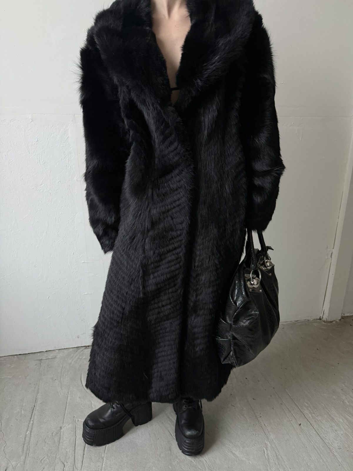 Other Vintage Real Fur Maxi Coat Grunge Size XS / US 0-2 / IT 36-38 - 5 Thumbnail