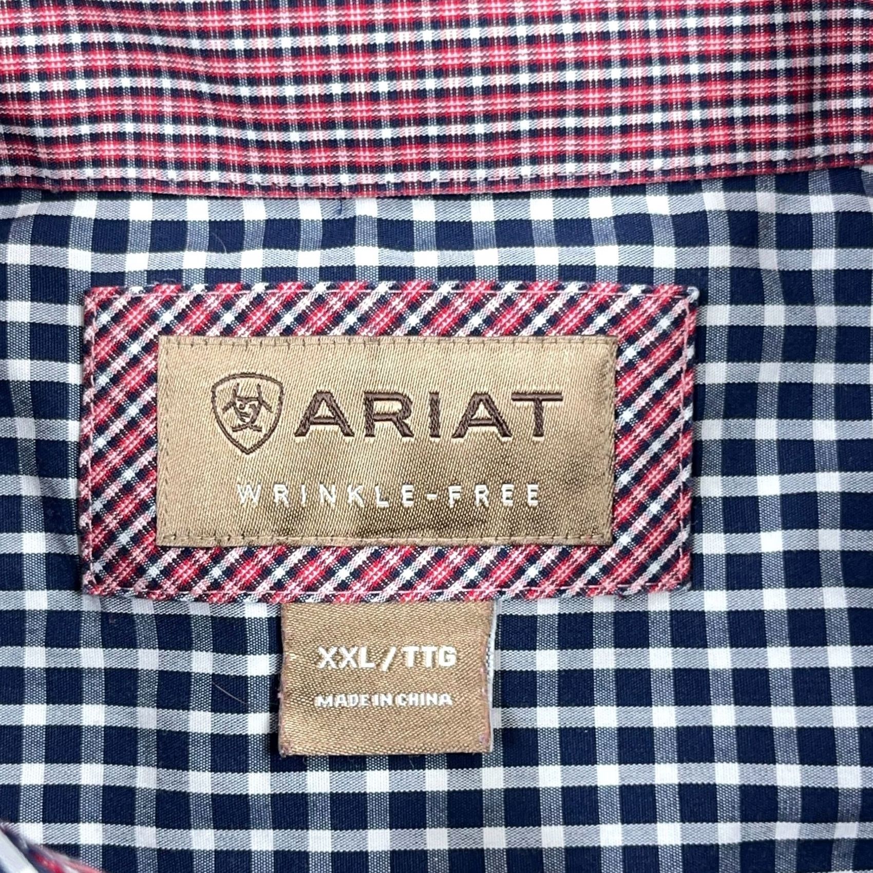Ariat Ariat Shirt Men 2XL Blue Plaid Button-Up Western Cowboy Pocket Flip Cuff Size US XXL / EU 58 / 5 - 3 Thumbnail