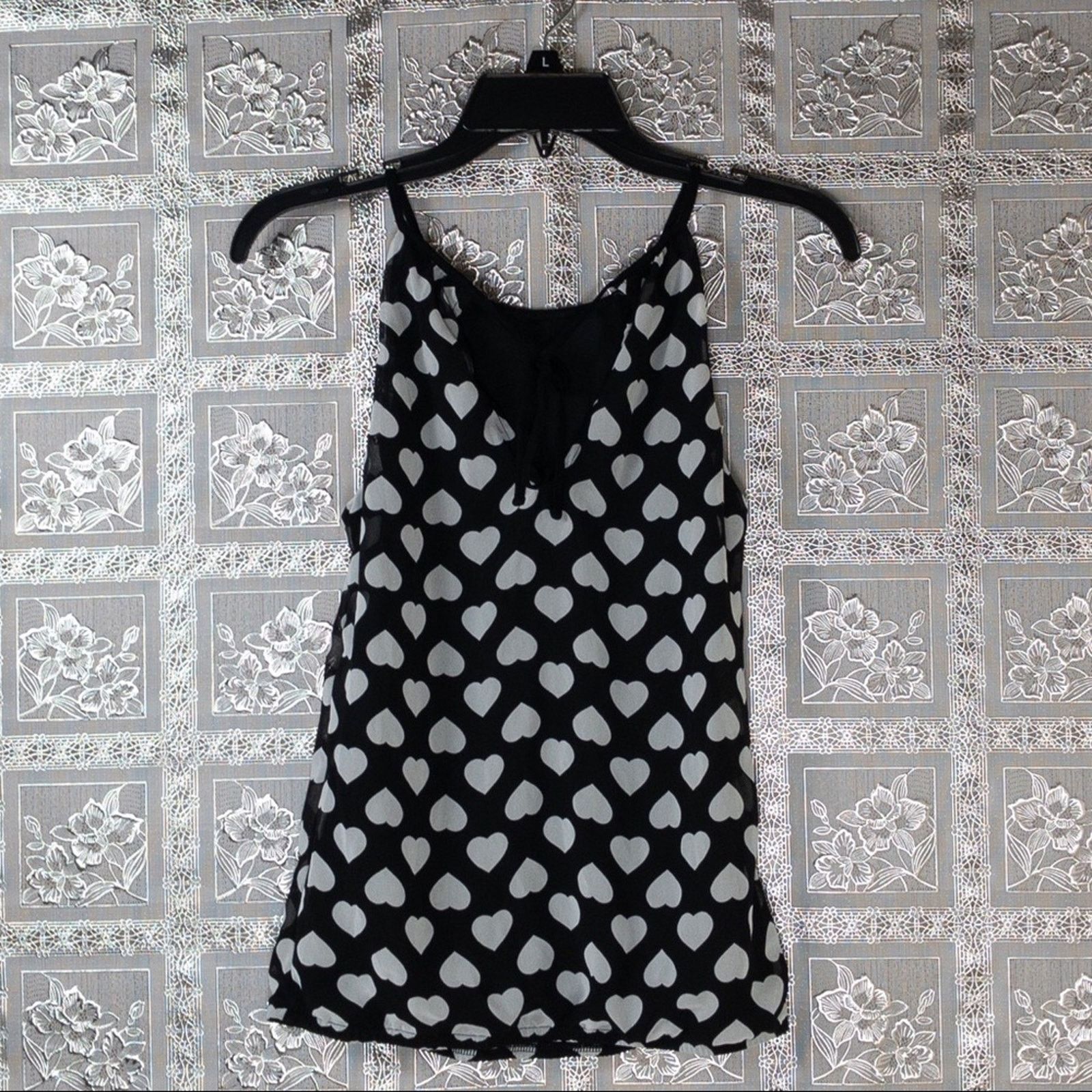 Express Express Heart Print Tie Back Blouse Halter Top Size XS / US 0-2 / IT 36-38 - 7 Thumbnail