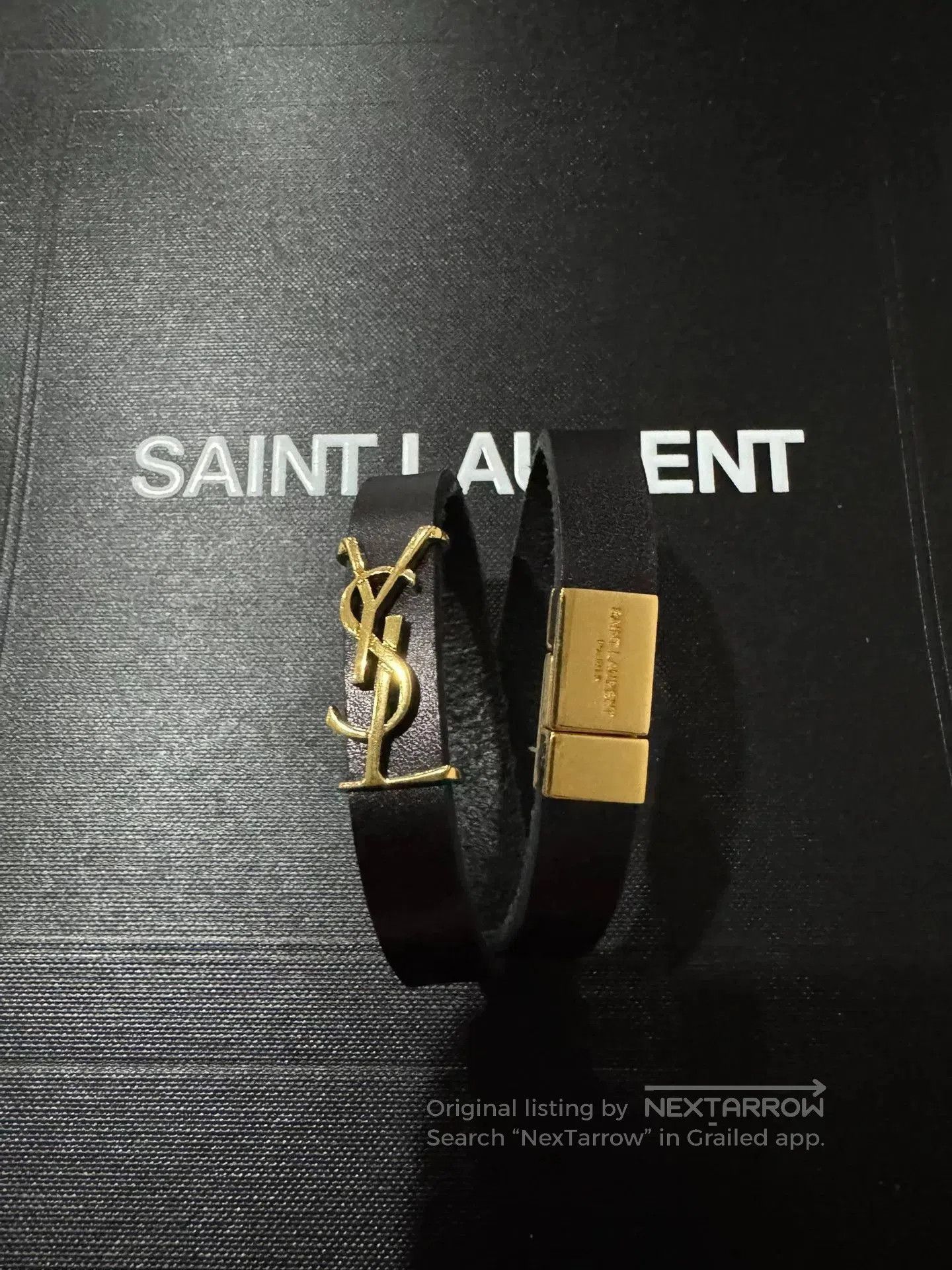 Saint Laurent Paris Saint Laurent YSL Gold Double Ring Bracelet. Size ONE SIZE - 2 Thumbnail