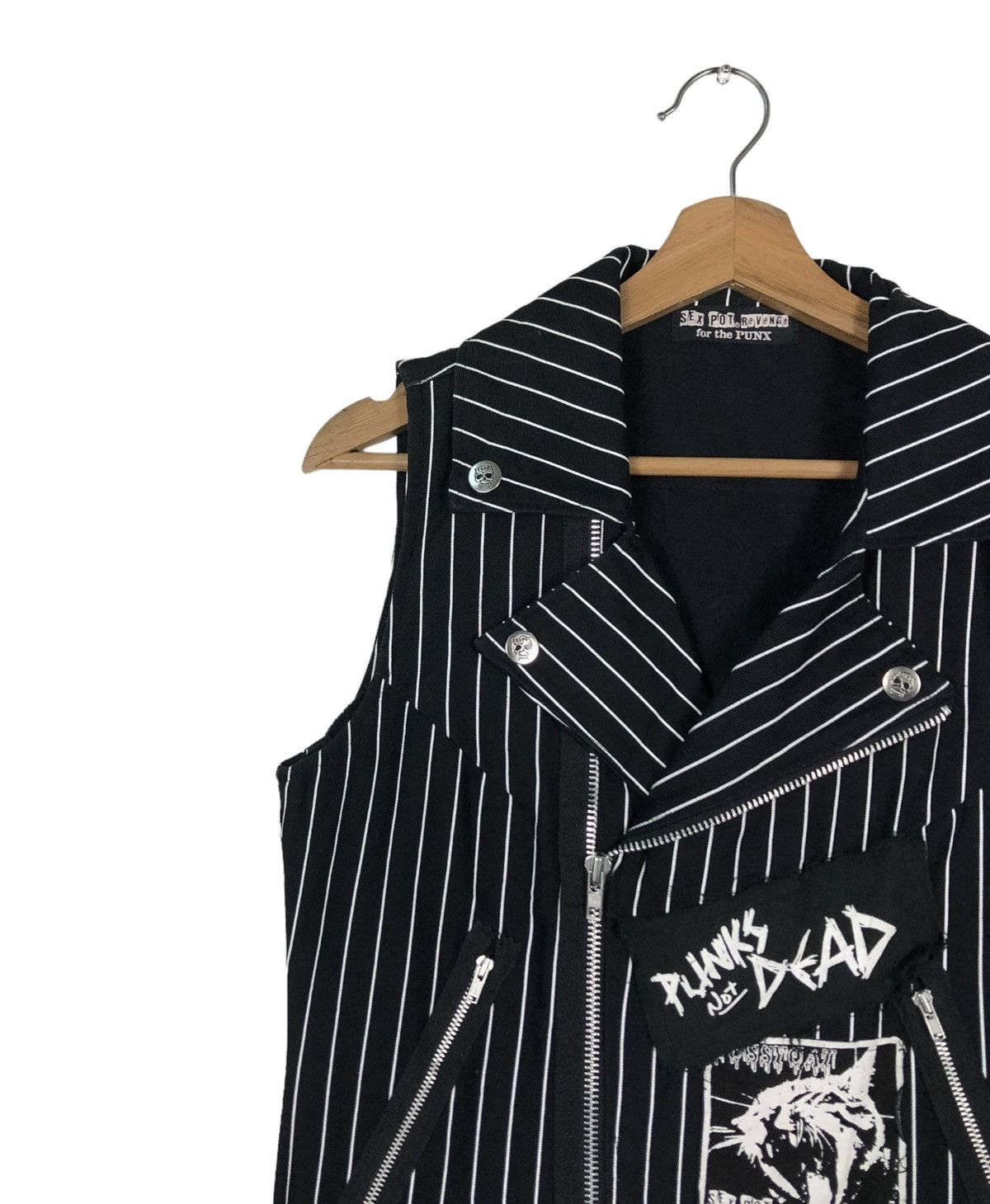 Japanese Brand BIKER TANKTOP SEX POT REVENGE FOR THE PUNK STRIPE PARACHUTE Size US M / EU 48-50 / 2 - 7 Thumbnail