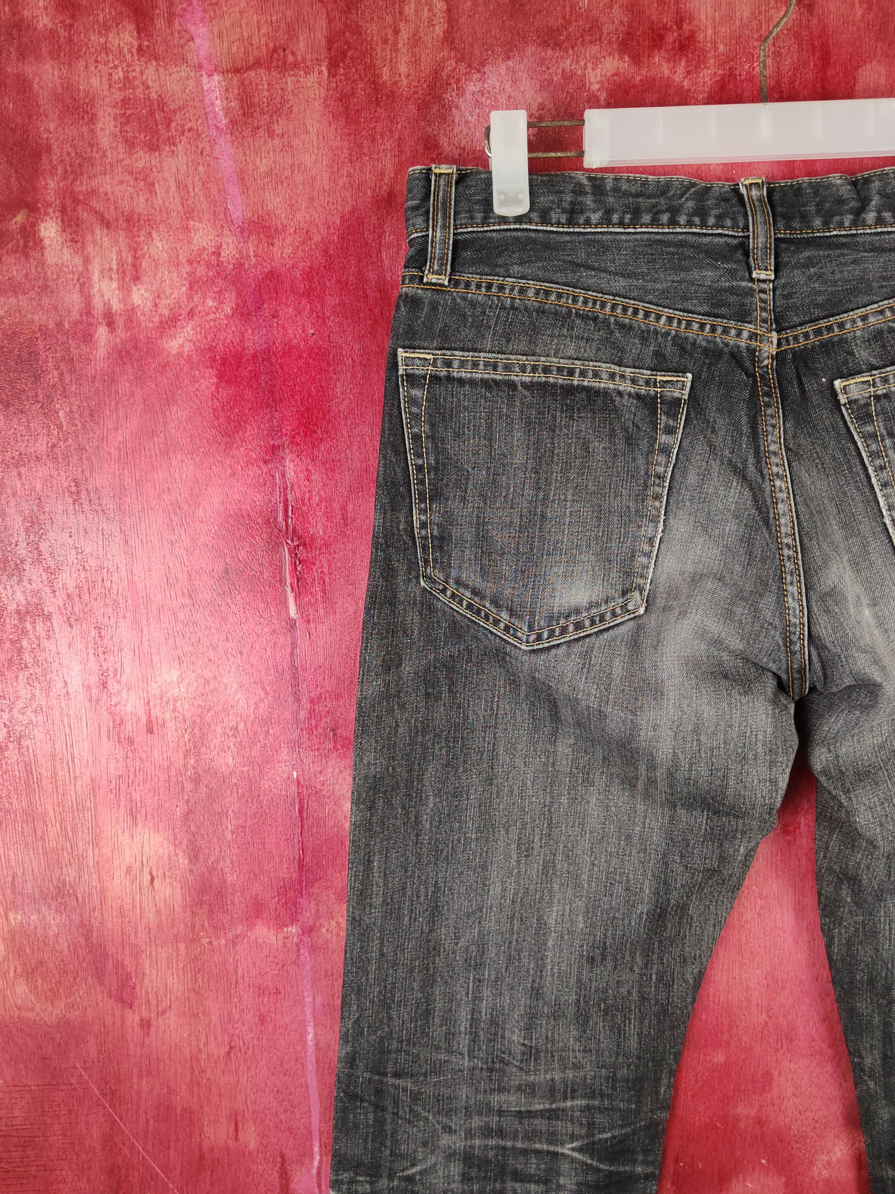 Japanese Brand Uniqlo Black Faded distressed ripped jeans Denim #S1604 Size US 30 / EU 46 - 9 Thumbnail