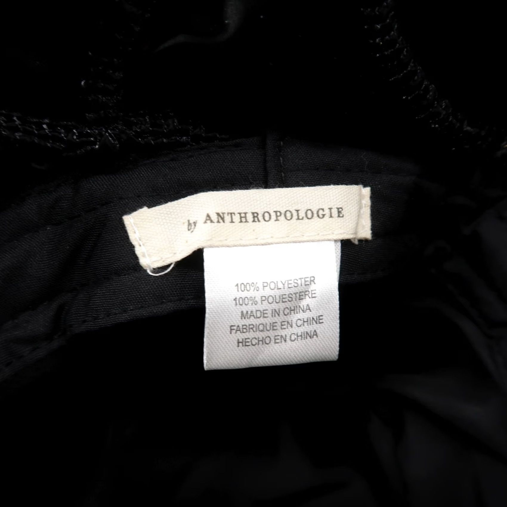 Anthropologie Anthropologie Bucket Hat Womens One Size Black Quilted Puffer Shiny Zig Zag Stitching Size ONE SIZE - 5 Thumbnail