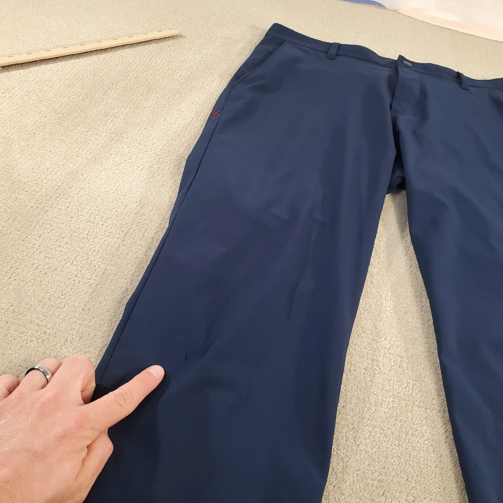 Rhone Rhone Pants Mens 34x32 Blue Chino Solid Lightweight Breathable Quick Dry Stretch Logo Size US 34 / EU 50 - 3 Thumbnail