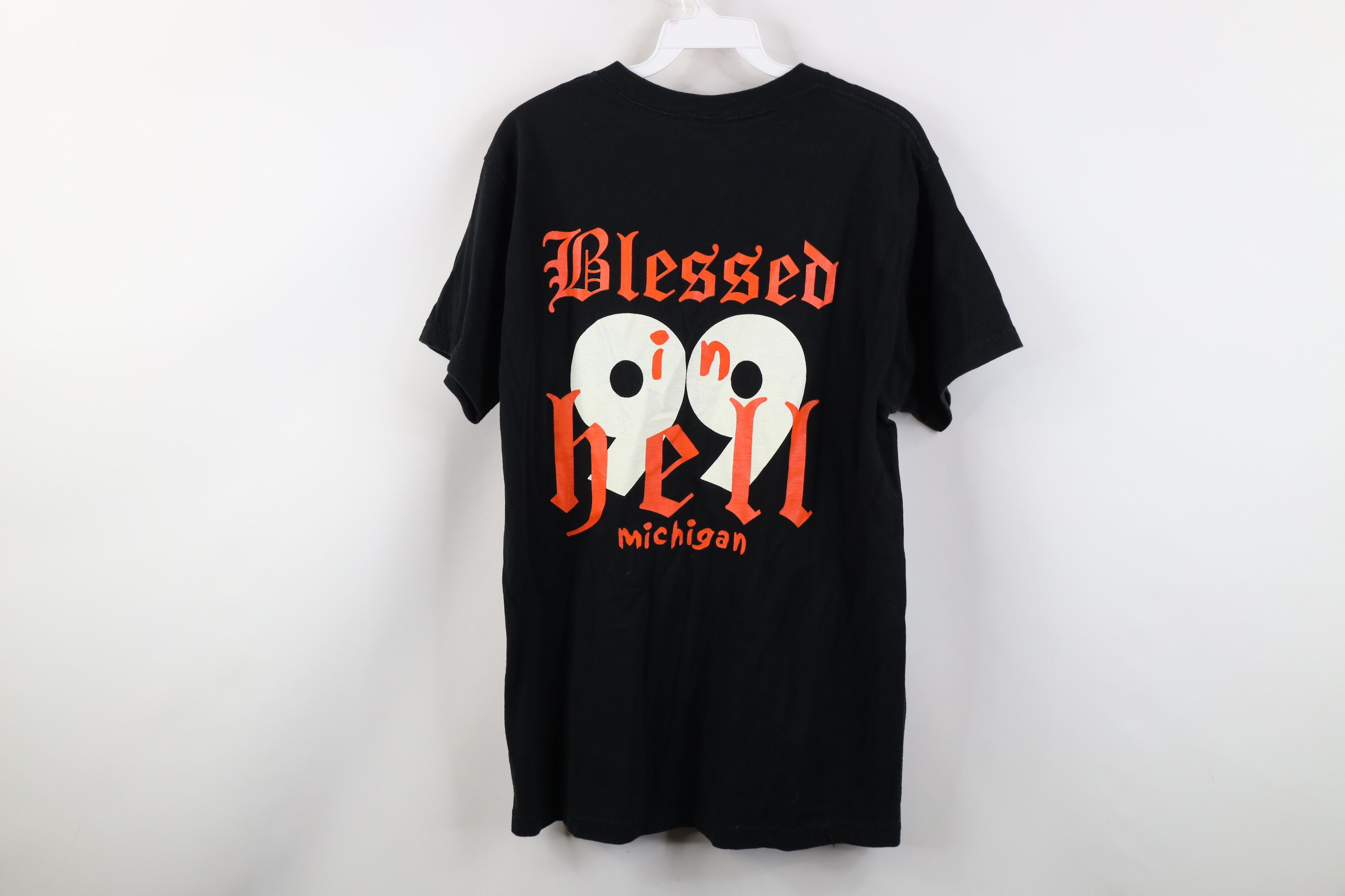 Vintage Vintage 90s Streetwear Blessed In Hell Michigan T-Shirt Size US M / EU 48-50 / 2 - 11 Thumbnail