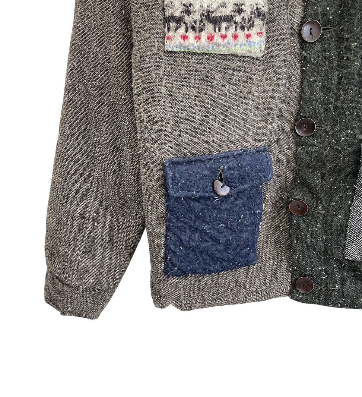 Japanese Brand Vintage Patchwork Wool Button Jacket Size US S / EU 44-46 / 1 - 8 Thumbnail