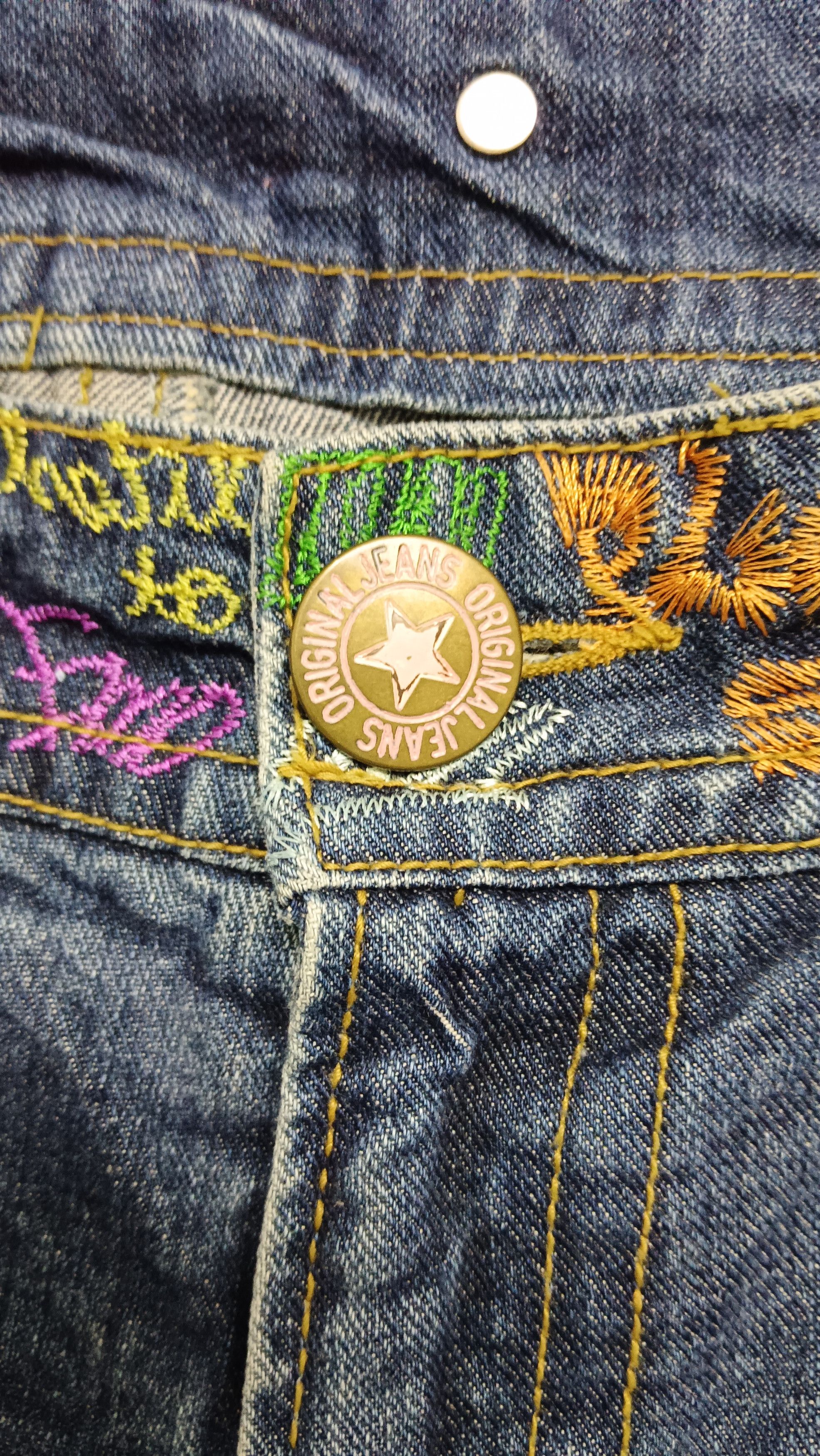 Japanese Brand Original Jeans By Emotion Embroidery Denim Size US 34 / EU 50 - 10 Thumbnail