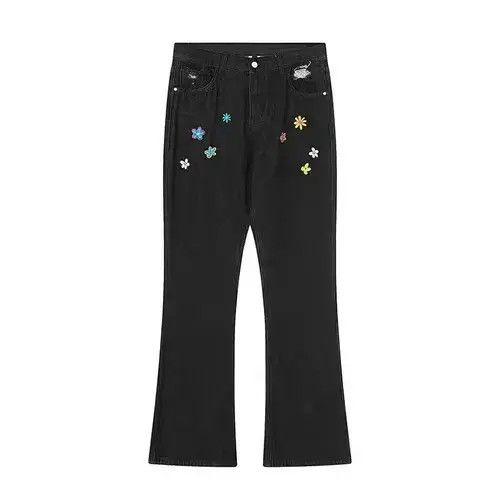 Designer × Jean faded graphics flared y2k hiphop pants Size US 30 / EU 46 - 4 Thumbnail