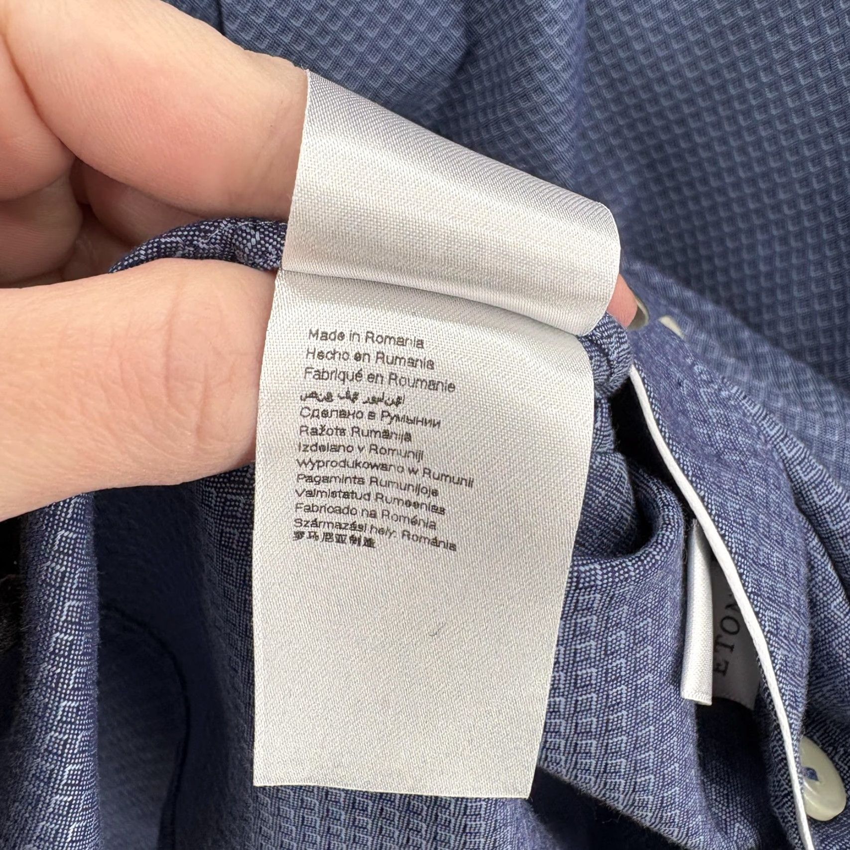 Eton Eton Shirt Mens XL Blue Contemporary Dress Shirt 100% Cotton Pattern Geometric Business Professional Mens XL Blue Dress Shirt Size 46R - 7 Thumbnail