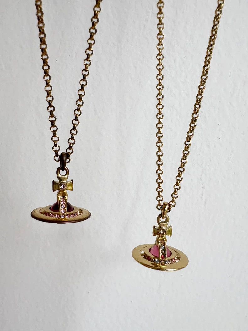 Vivienne Westwood Vivienne Westwood Red Saturn Planet Small Orb Necklace Size ONE SIZE - 5 Thumbnail