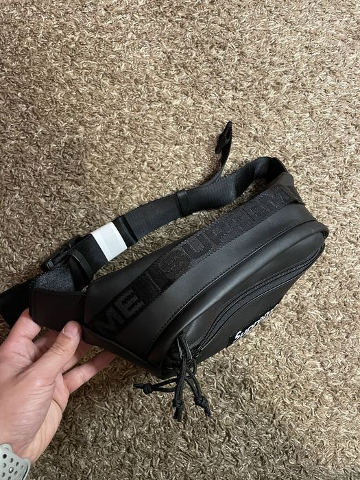 Supreme Supreme leather waist bag Fanny pack black | Grailed