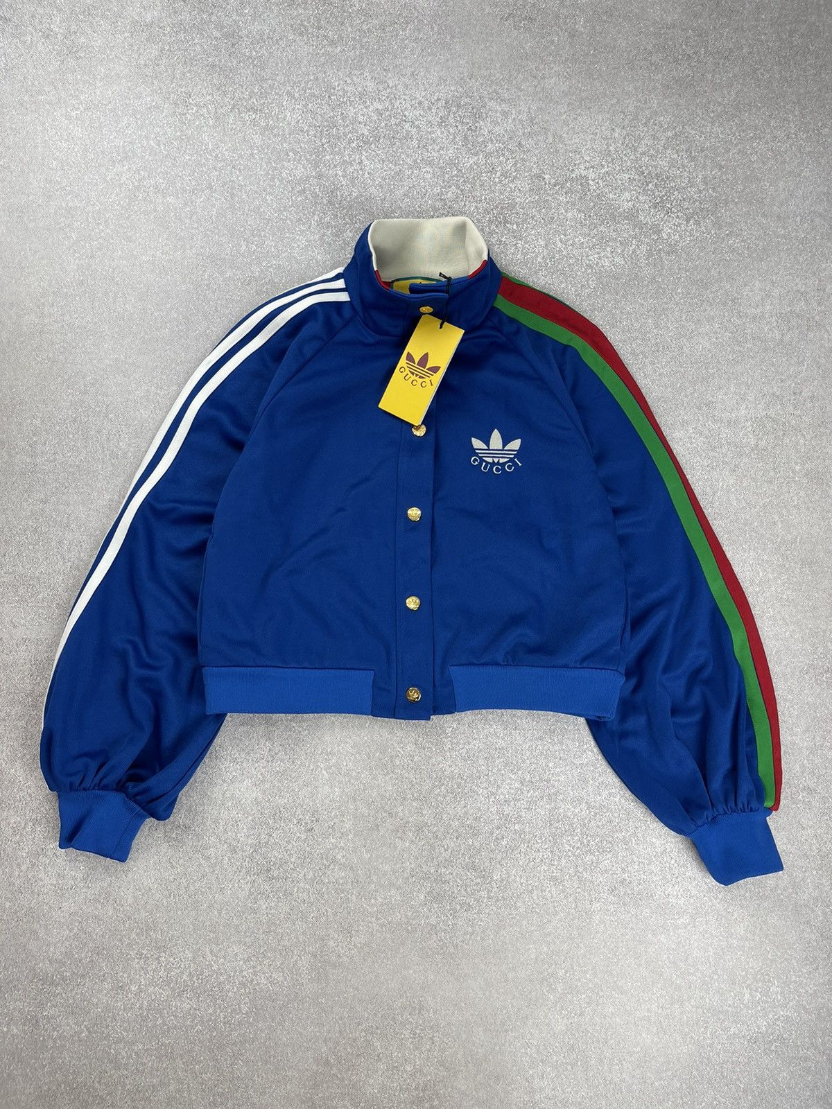 Adidas × Gucci Adidas x Gucci Cropped Jacket Cobalt Blue Size XS Size XS / US 0-2 / IT 36-38 - 3 Thumbnail