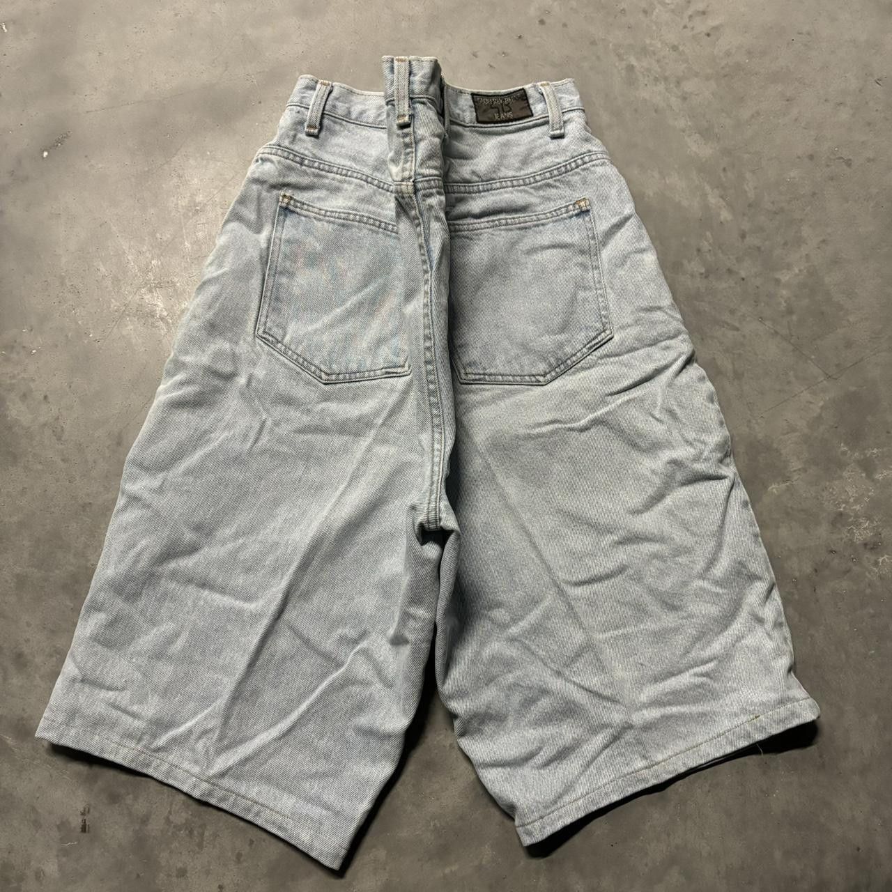 Japanese Brand × Vintage Crazy Vintage Y2K/2000s Baggy Light Wash Denim Skater Jean Shorts Jorts! Size US 40 / EU 56 - 2 Thumbnail