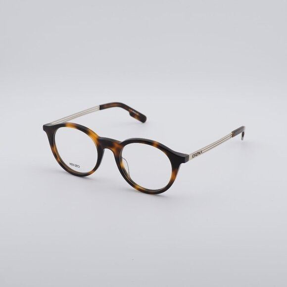 Kenzo Kenzo KZ50015U 052 Eyeglasses Havana/Gold 48mm Round Frame Size ONE SIZE - 1 Thumbnail